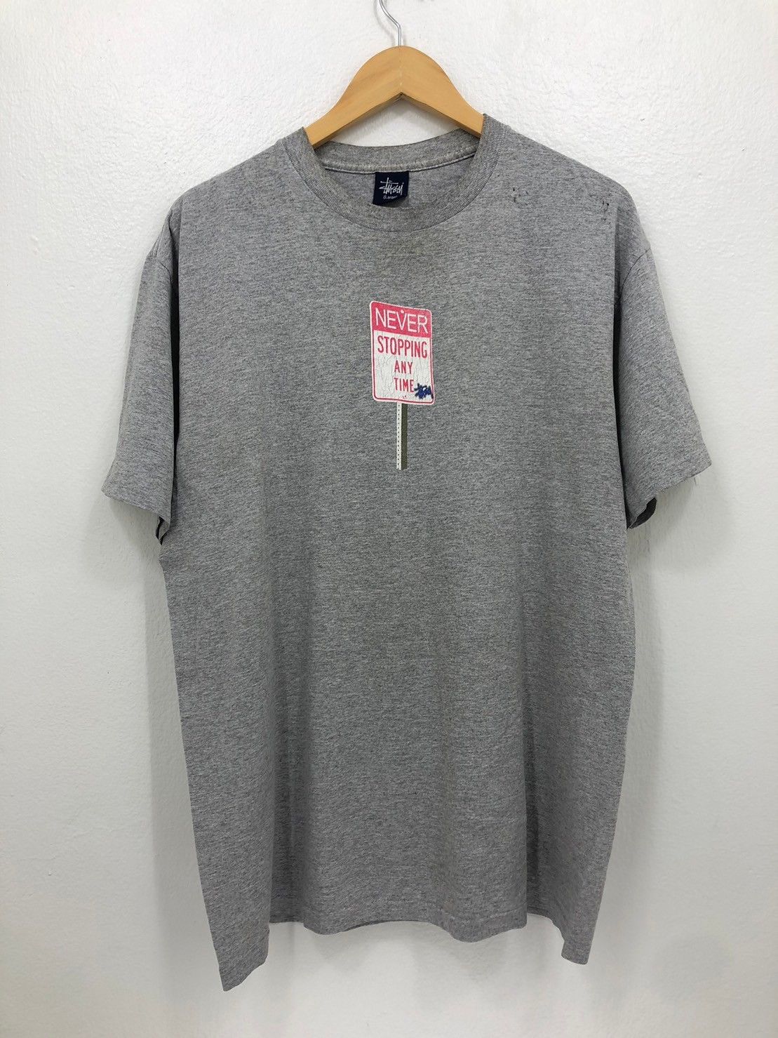 Stussy × Vintage Vintage 90's STUSSY Stopping any time shirt BN Size US L / EU 52-54 / 3 - 2 Thumbnail