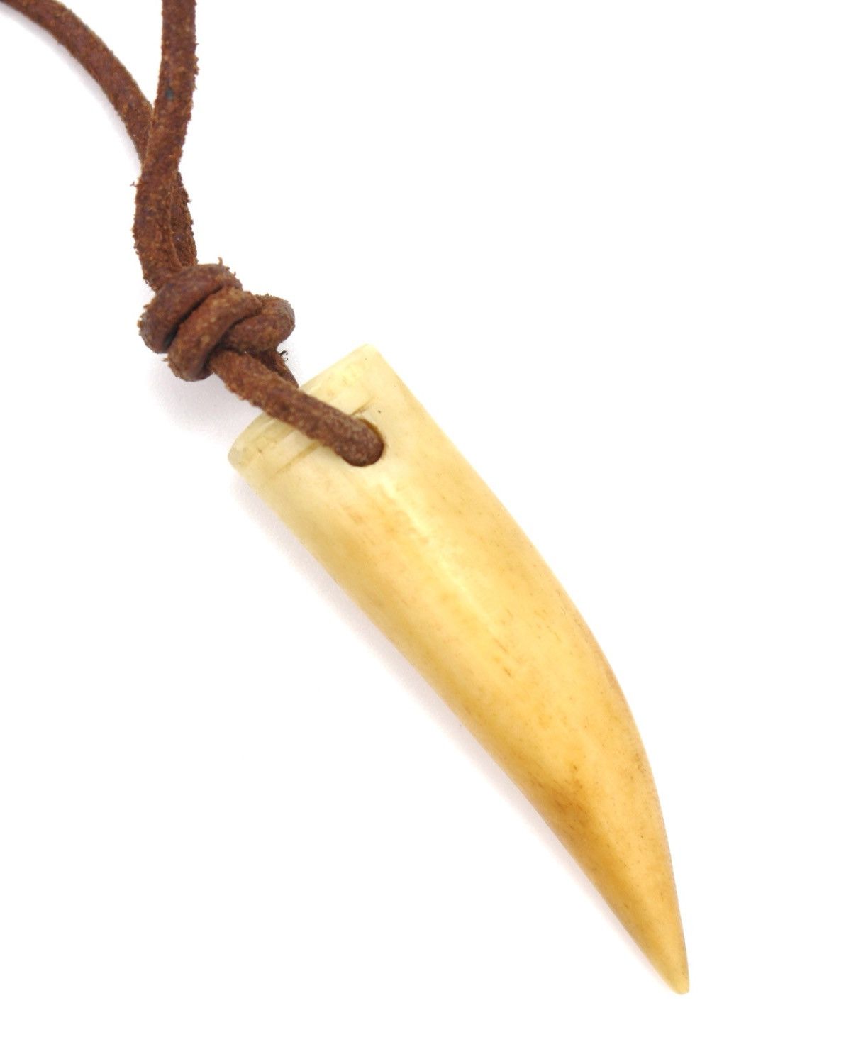 If Six Was Nine 2000S BRAIDED BROWN LEATHER CORD RUSTIC HORN TOOTH NECKLACE Size ONE SIZE - 4 Thumbnail