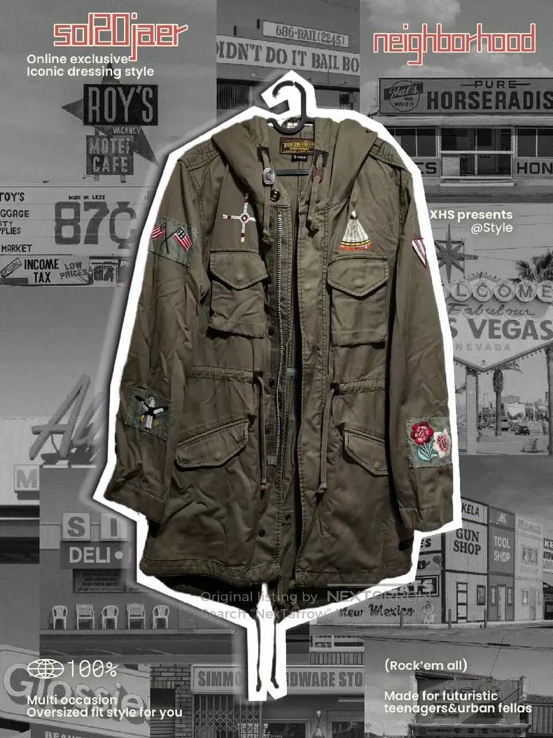 Neighborhood Neighborhood Embroidered Long Windbreaker Jacket Size US S / EU 44-46 / 1 - 1 Thumbnail
