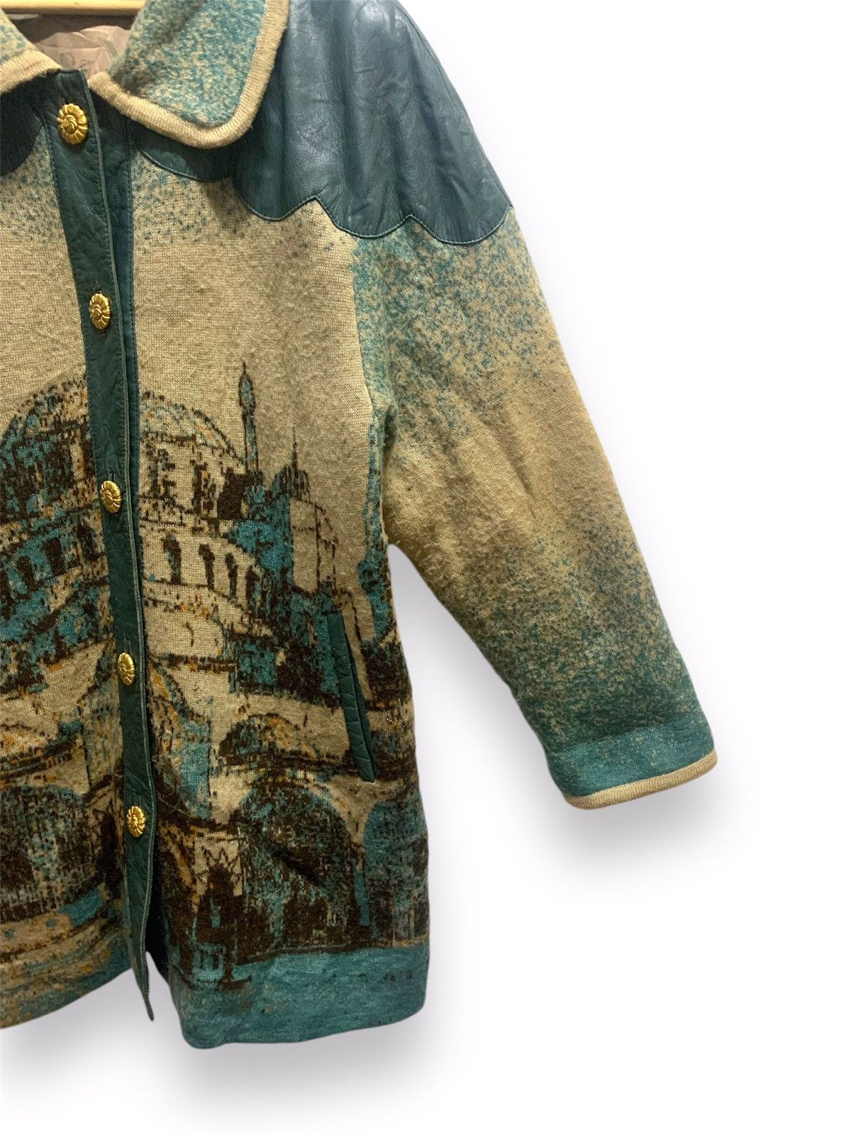 Japanese Brand × Vintage Vintage Unbrand Art Wool Long Coat Jacket Size XL / US 12-14 / IT 48-50 - 4 Thumbnail