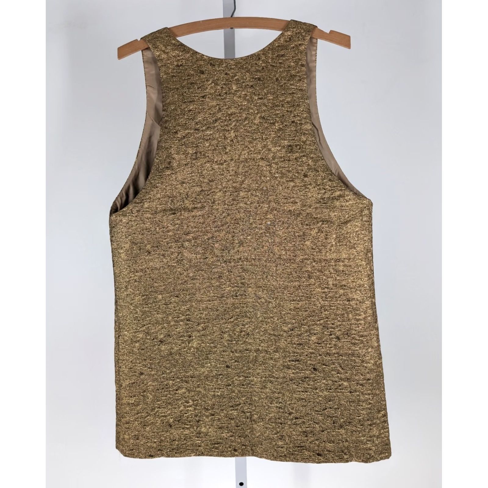 H&M H&M Edition Gold Metallic Jacquard Weave Sleeveless Shift Mini Dress Womens M Size M / US 6-8 / IT 42-44 - 3 Thumbnail