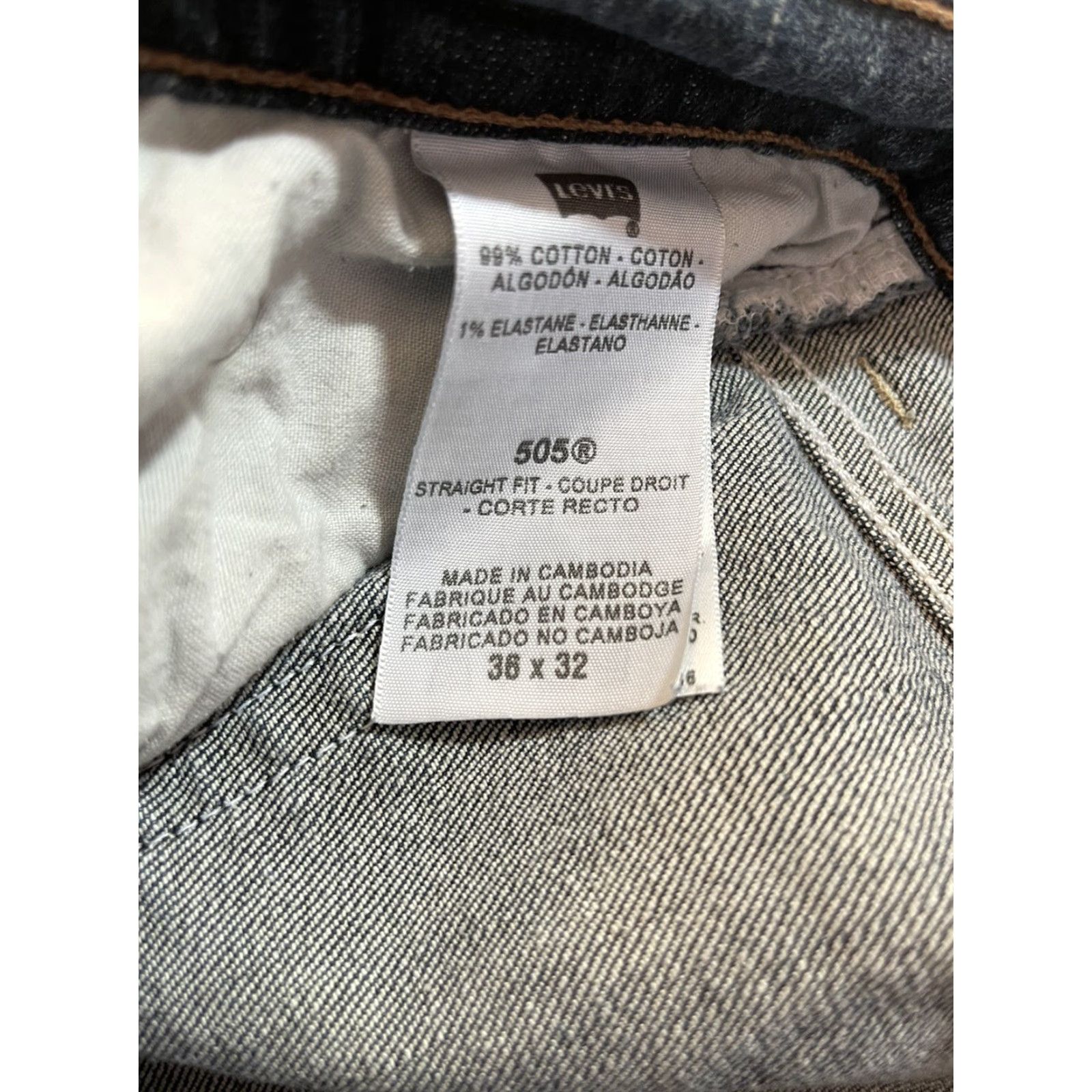 Levi's Levi's 505 Jeans Mens Regular Fit Denim Blue Medium Wash 36x32 Size US 36 / EU 52 - 3 Thumbnail