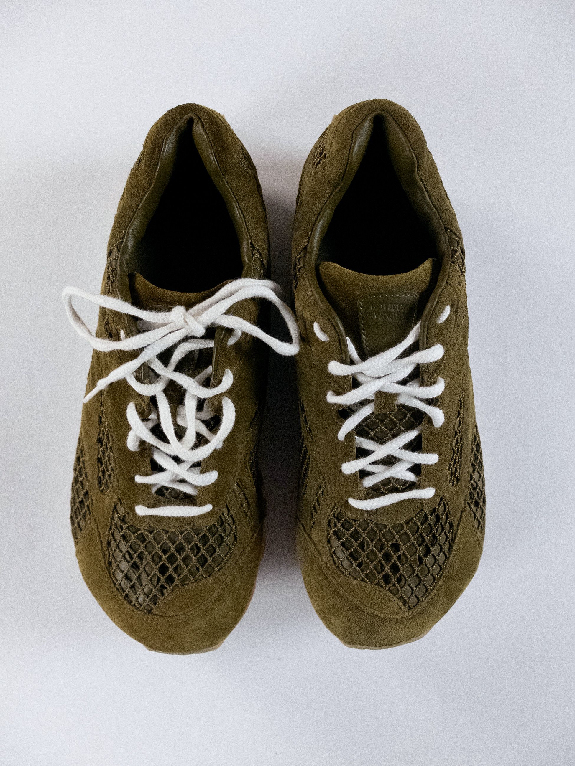 Bottega Veneta BOTTEGA VENETA Orbit green suede trimmed sneakers 8 / 41 q Size US 8 / EU 41 - 4 Thumbnail