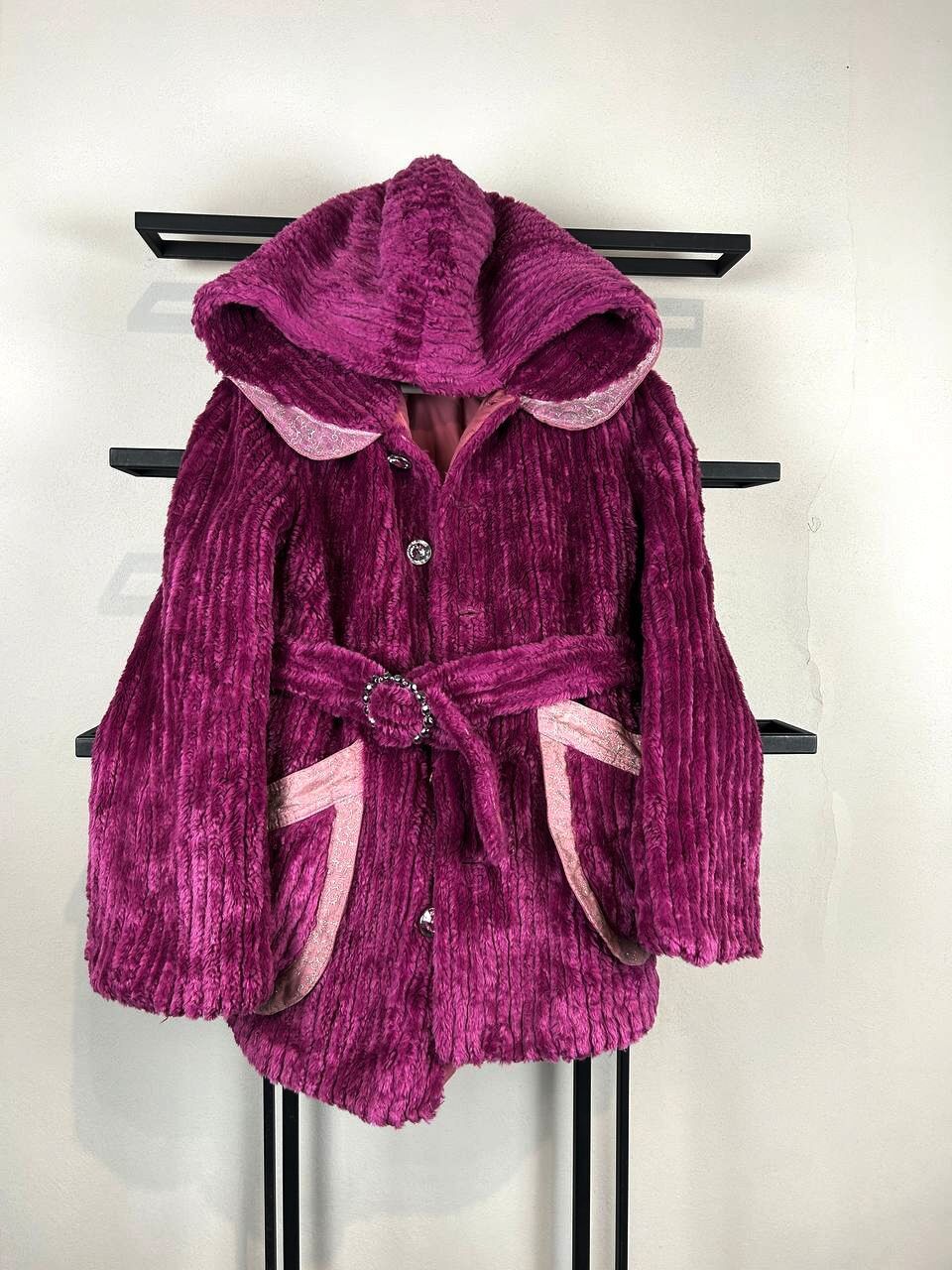 Vintage Vintage Faux Fur Hooded Coat Belted Y2K Glam Archive Style Size US S / EU 44-46 / 1 - 3 Thumbnail