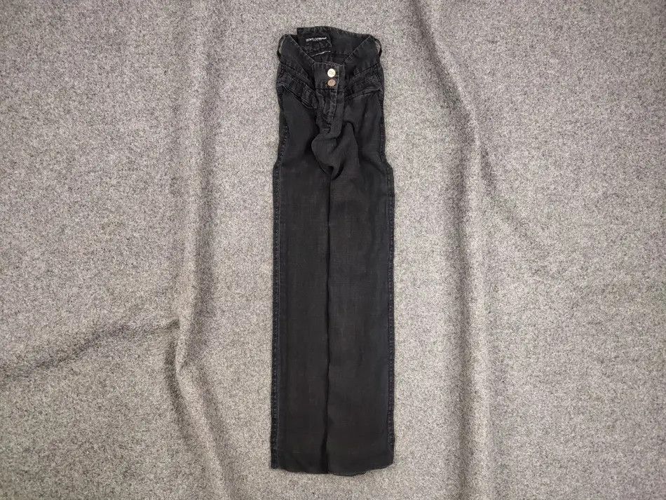 Dolce & Gabbana Vintage Dolce & Gabbana Linen Black Faded Trouser Pants Size 29" - 1 Thumbnail