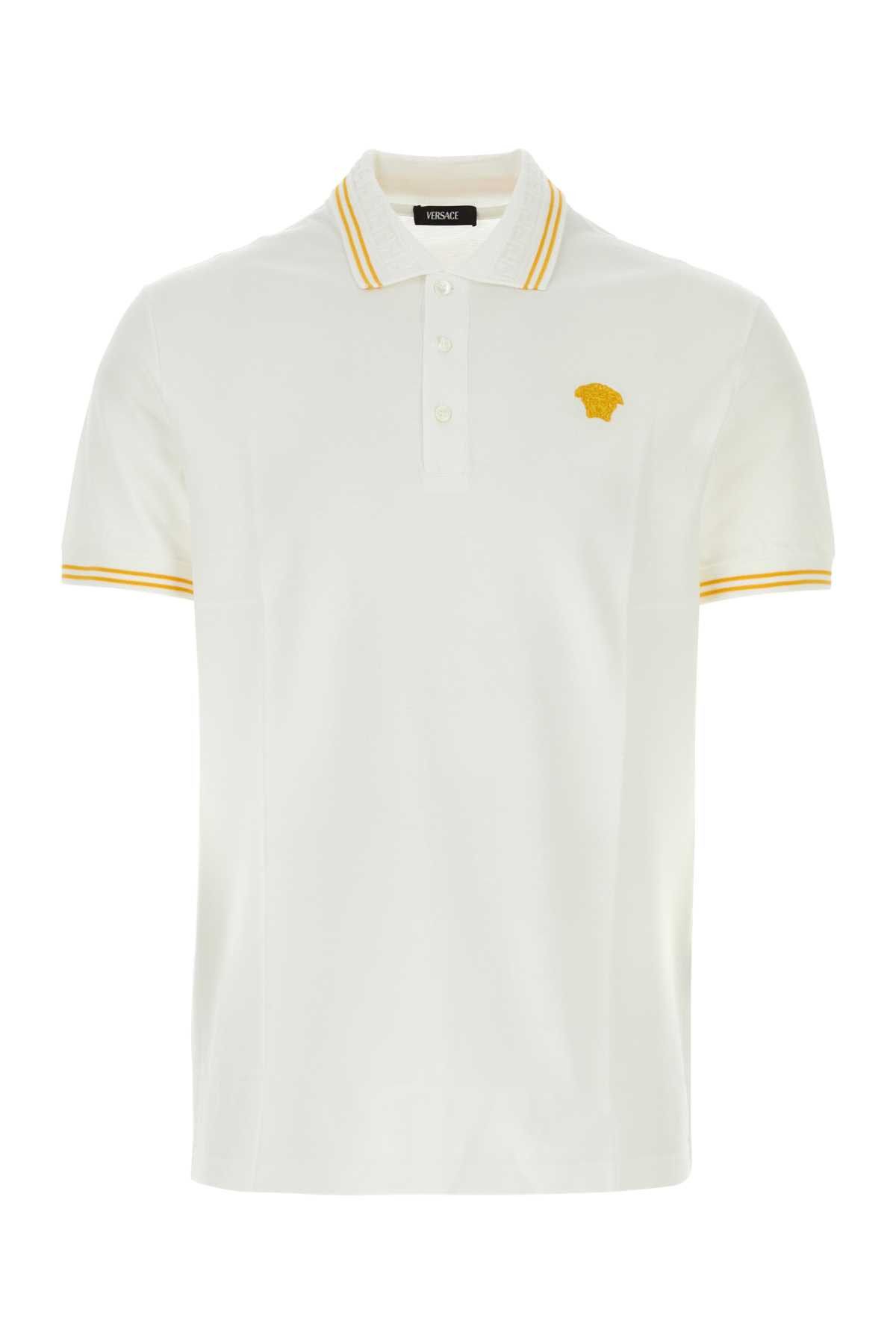 Versace White Piquet Polo Shirt Size US S / EU 44-46 / 1 - 1 Thumbnail