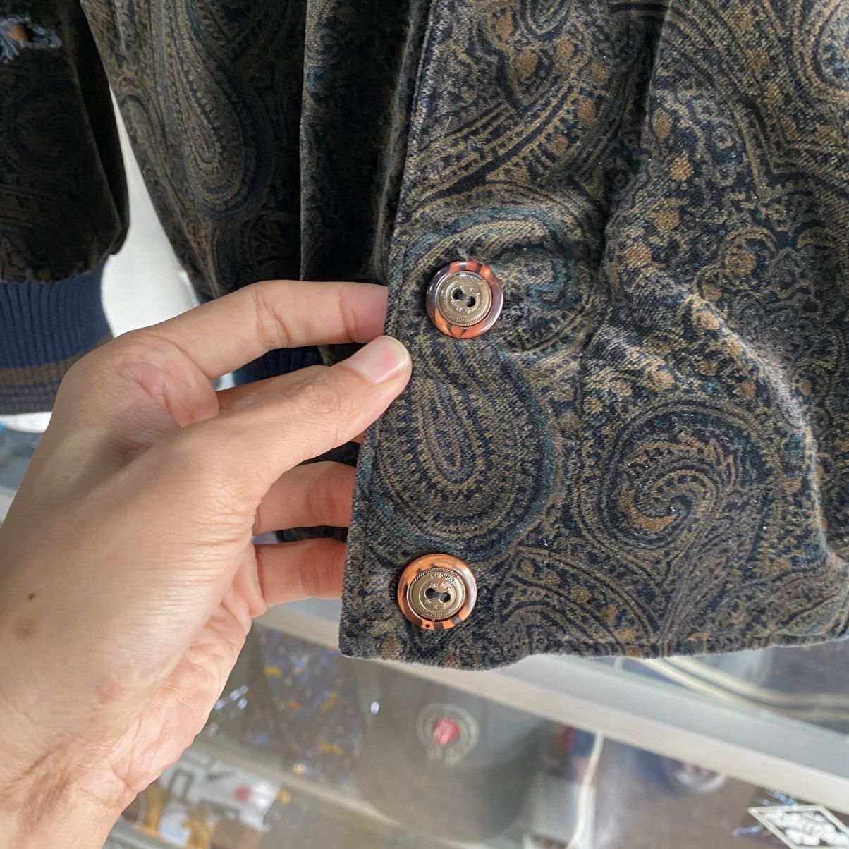 Pierre Balmain Vintage Pierre Balmain Brown Paisley Jacquard Bomber Jacket Size US L / EU 52-54 / 3 - 13 Thumbnail