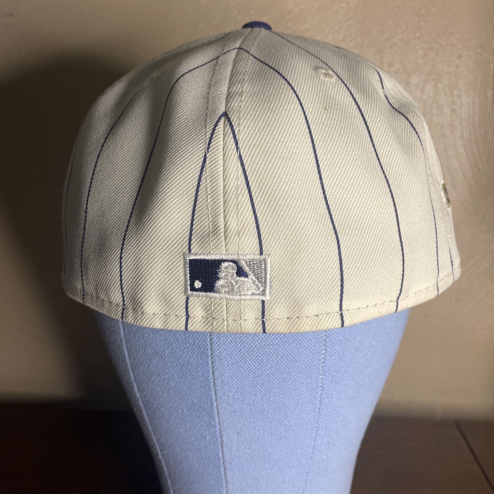 New Era LA Dodgers NewEra 5950 Off White Pinstripe Script Hat 7 3/8 Size ONE SIZE - 6 Thumbnail