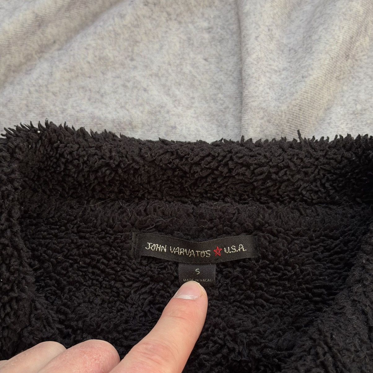 John Varvatos John Varvatos USA Black Waffle Knit Utility Sherpa Jacket Size US S / EU 44-46 / 1 - 7 Thumbnail