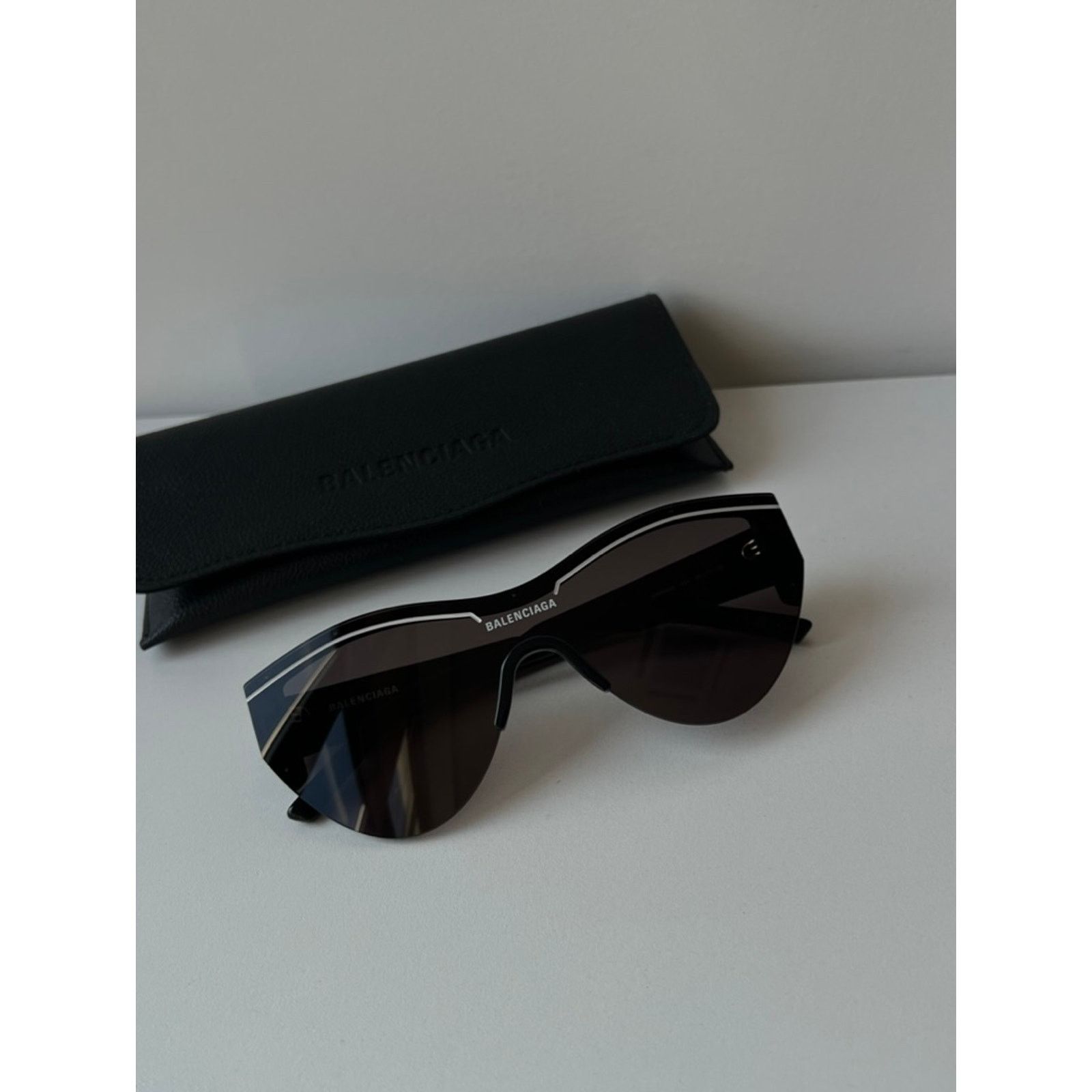 Balenciaga NEW Balenciaga BB0004S Ski Shield Sunglasses in Black Size ONE SIZE - 3 Thumbnail
