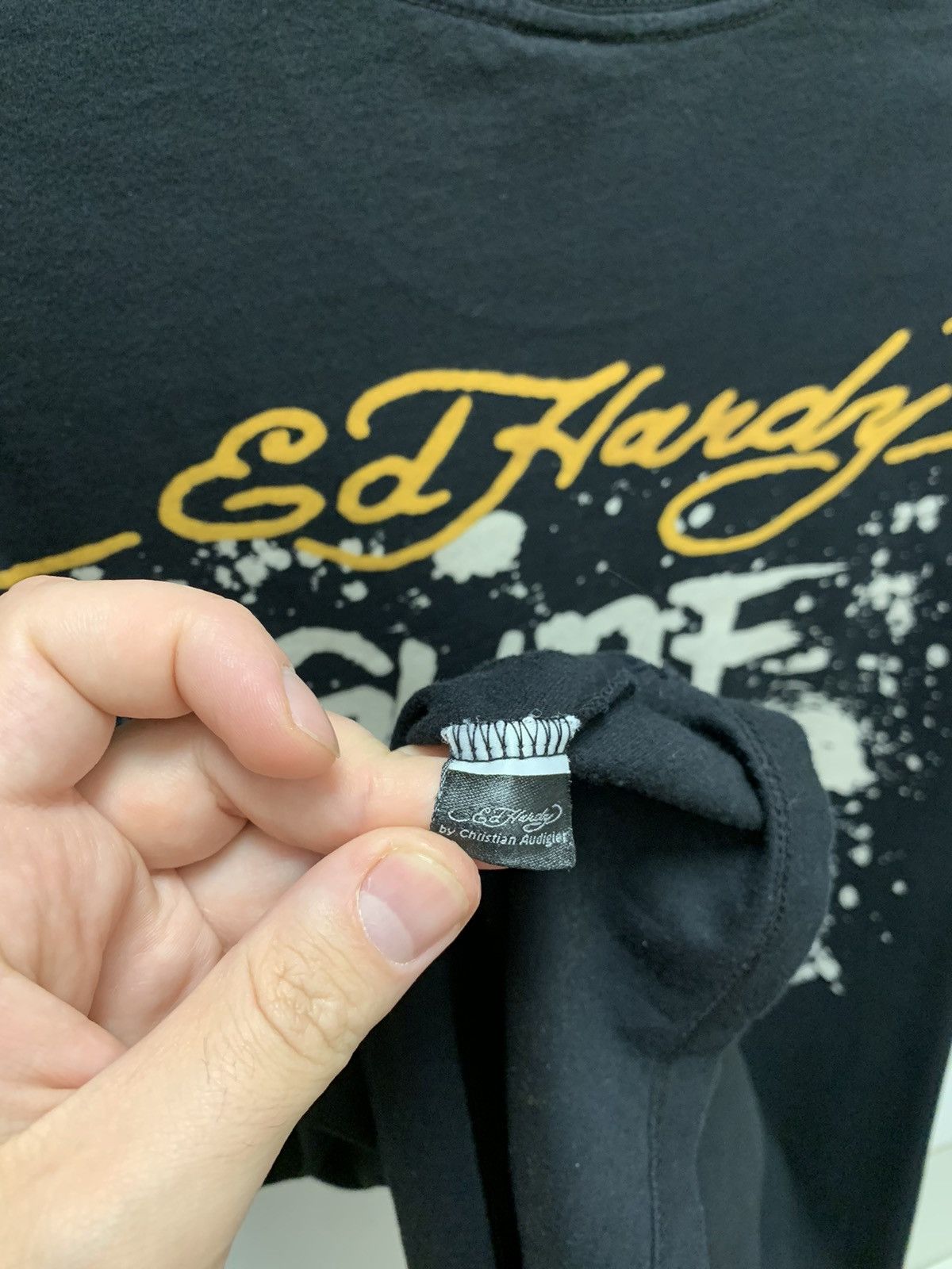 Ed Hardy Edhardy Christian Audigier big logo black t-shirt 2xl xxl su Size US XXL / EU 58 / 5 - 11 Thumbnail