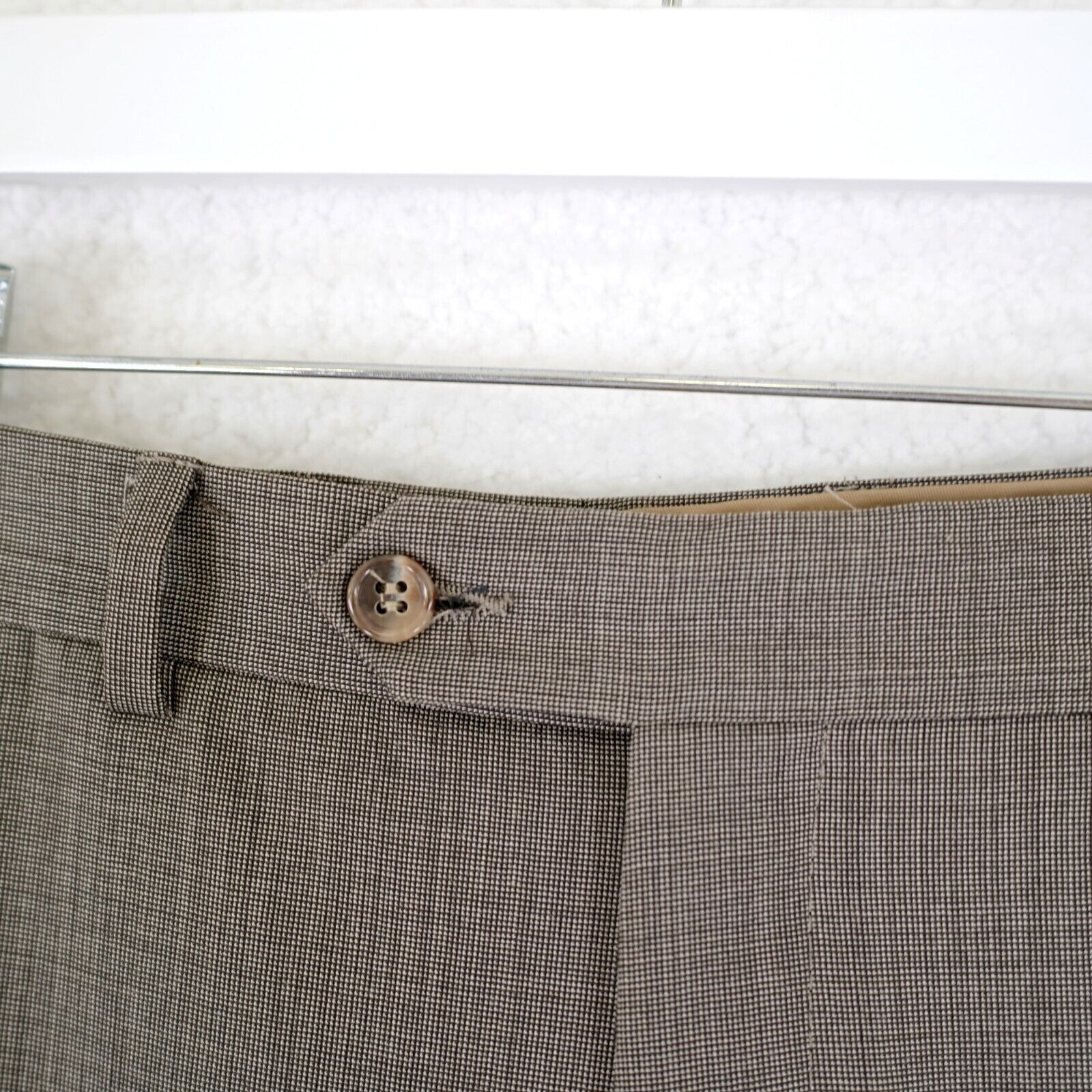 Joseph Abboud Joe Joseph Abboud Brown Wool Nailshead 40/27 Dress Pants Mid Size 40S - 3 Thumbnail
