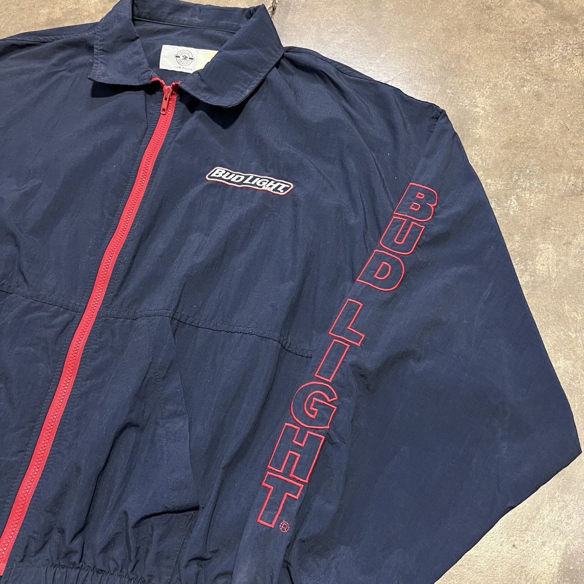 Vintage Vintage Bud Light Windbreaker Jacket Zip Up Promo Beer 90s Size US XL / EU 56 / 4 - 3 Thumbnail
