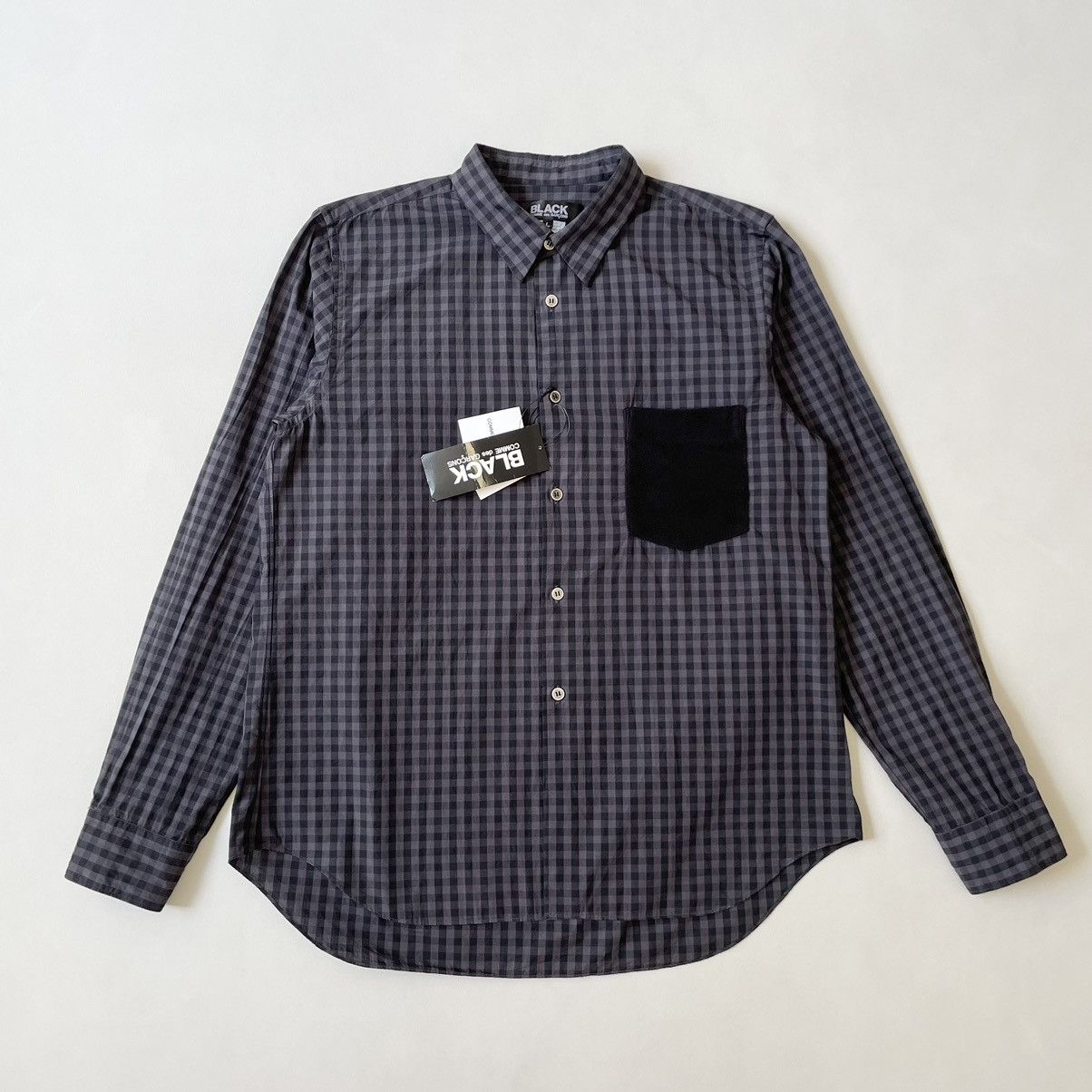 Comme des Garcons Over Dyed Black/Grey Gingham Check Shirt Size US M / EU 48-50 / 2 - 2 Thumbnail
