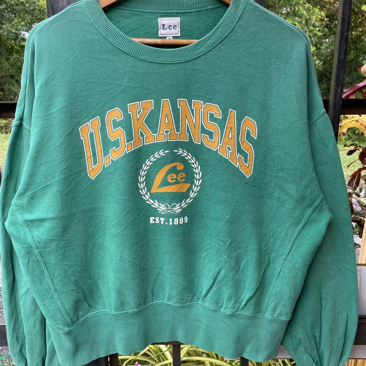 Lee 🔥Vintage 90s Lee US Kansas Big Logo Spellout Sweatshirts Size US L / EU 52-54 / 3 - 5 Thumbnail