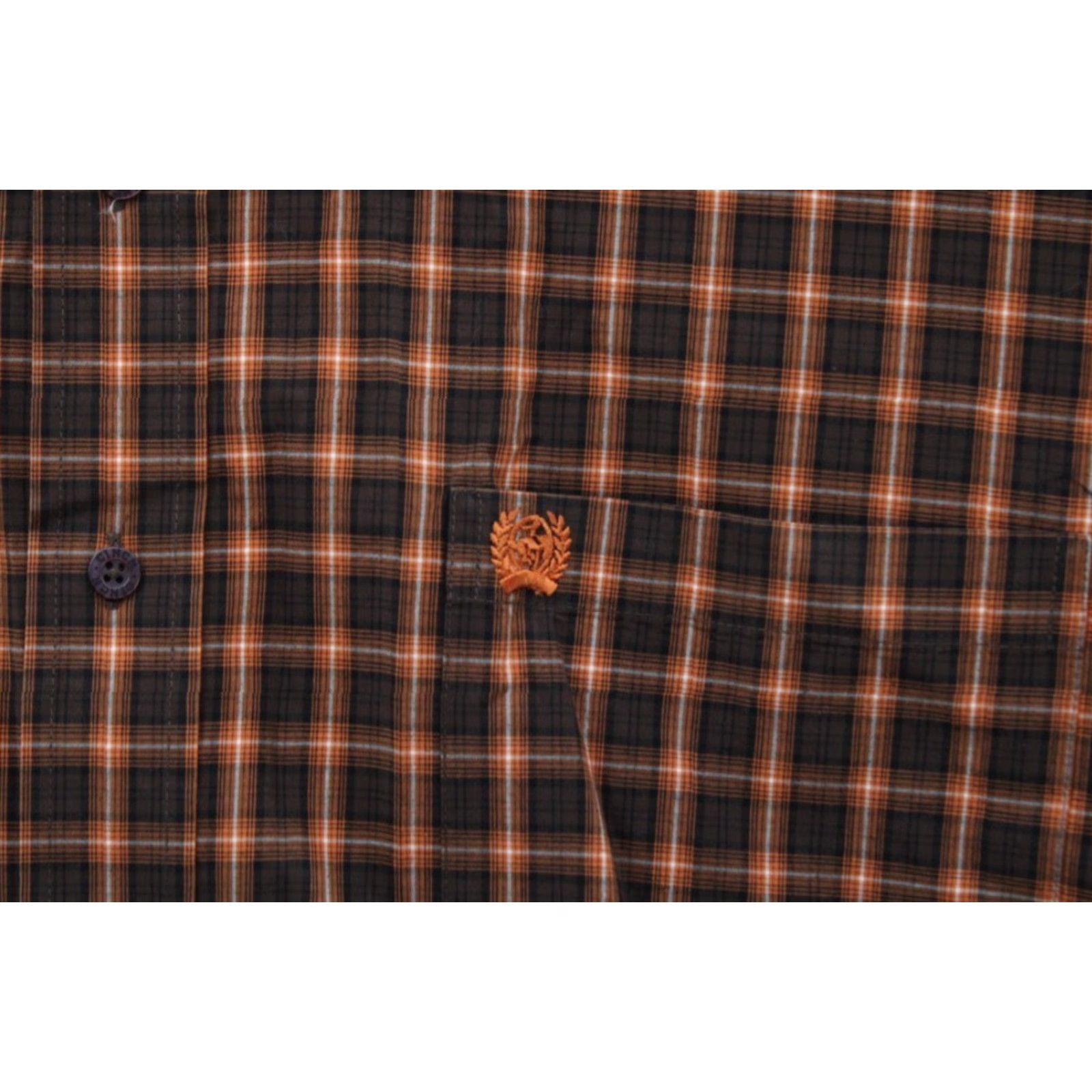 Vintage Cinch Shirt Men's XL Orange Brown Checks Long Sleeve Logo Cowboy Western Rodeo Size US XL / EU 56 / 4 - 3 Thumbnail