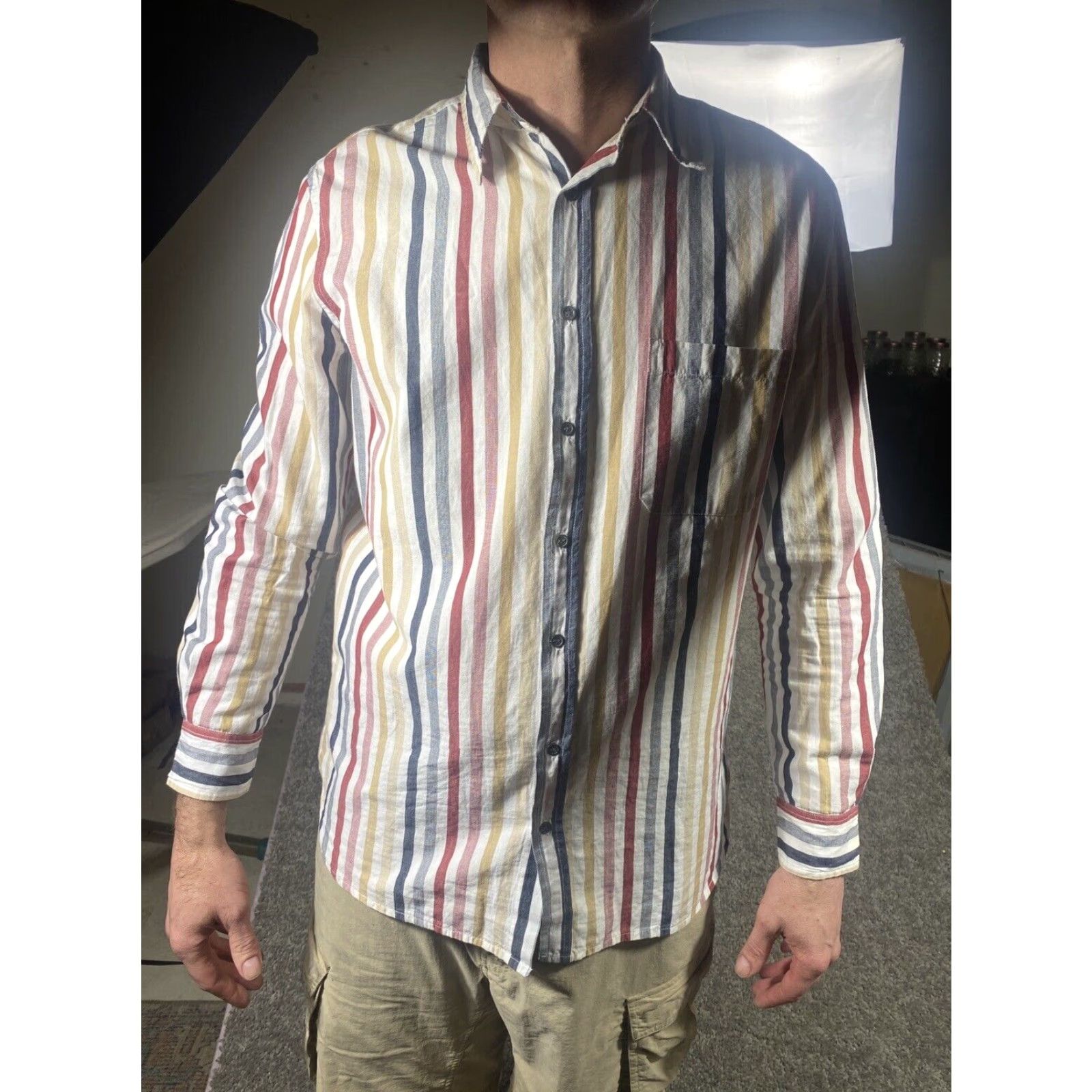 Soeur Soeur Button Shirt Men 42 Long Sleeve Striped Light Cotton Paris Vertue M Multicolor Casual Shirt Mens Size US M / EU 48-50 / 2 - 2 Thumbnail