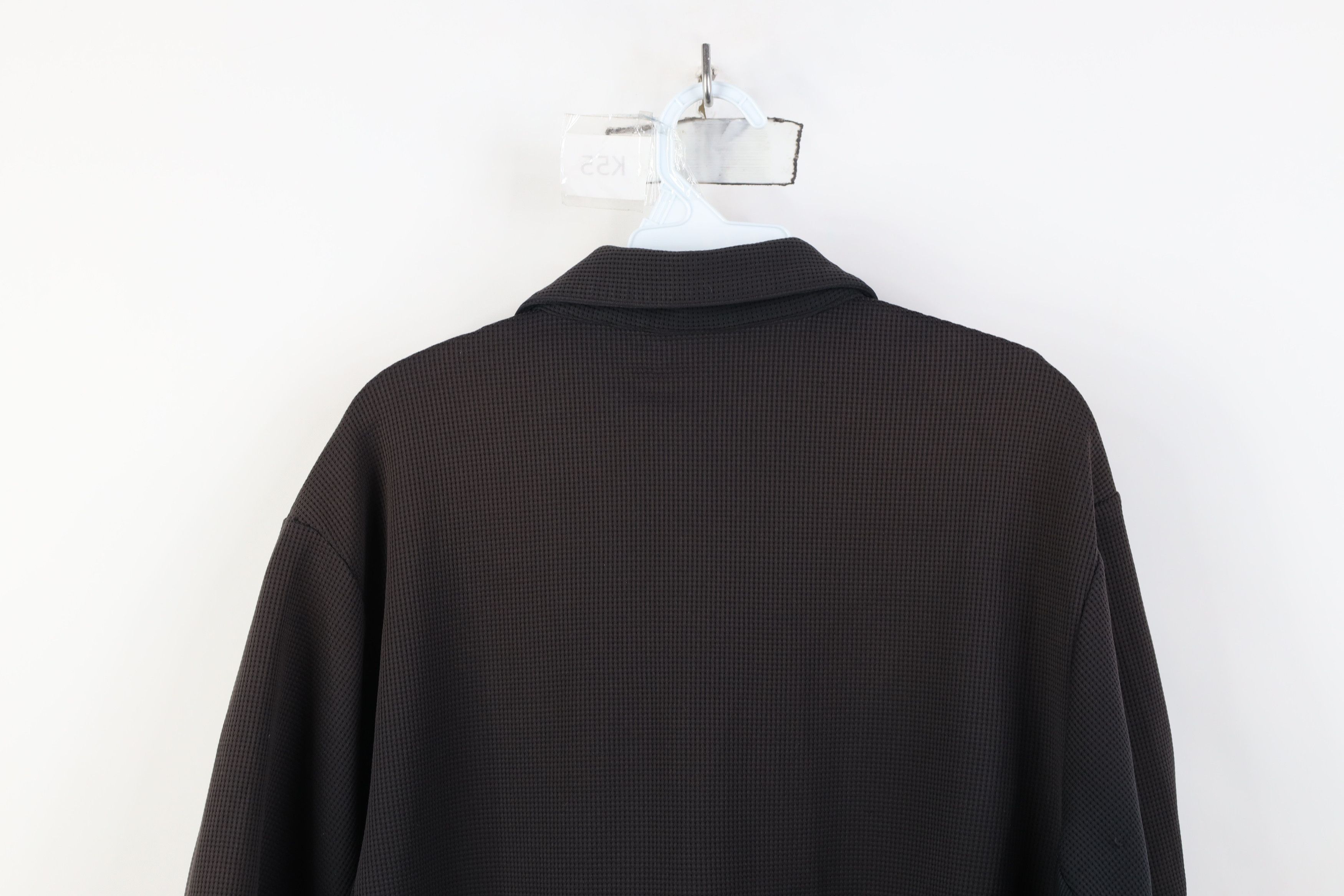 Nike Vintage Nike Mini Swoosh Sun Faded Thermal Knit Polo Black Size US XXL / EU 58 / 5 - 13 Thumbnail