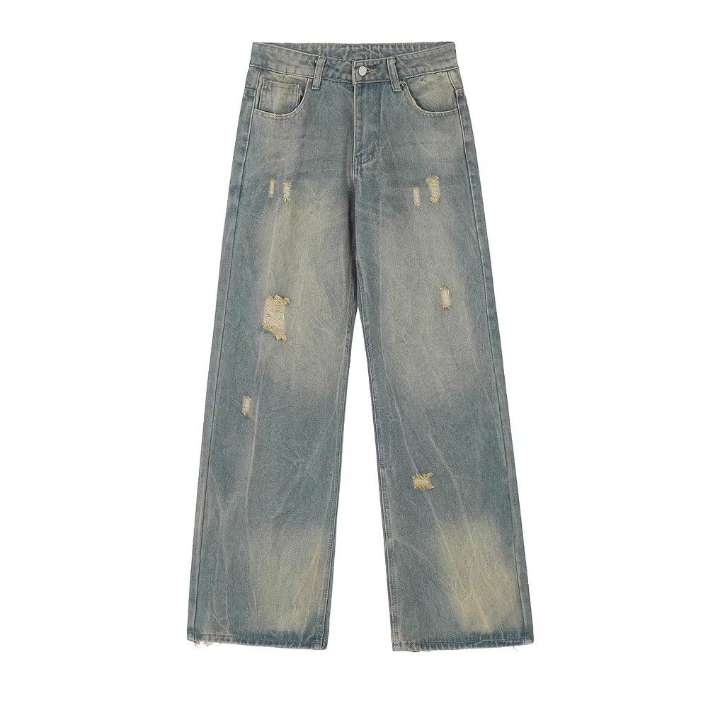 Japanese Brand × Jean Men's street retro loose washed distressed jeans y2k Size US 34 / EU 50 - 1 Thumbnail