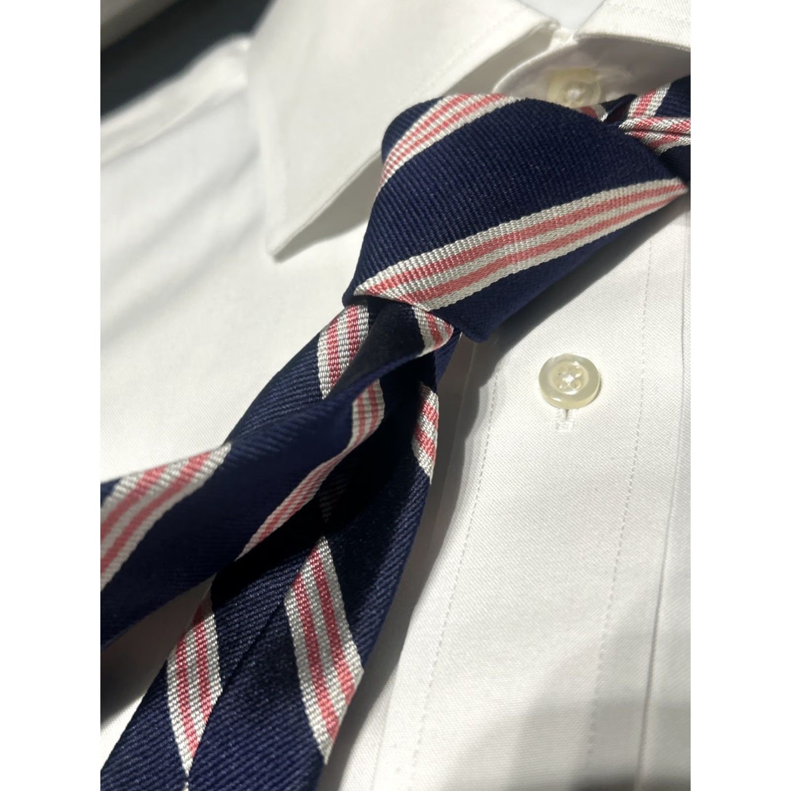 Brooks Brothers Brooks Brothers Tie Silk Striped Navy Silver Mini BB#1 the Rep Tie Men Classic 57"-60" Blue Size ONE SIZE - 8 Thumbnail
