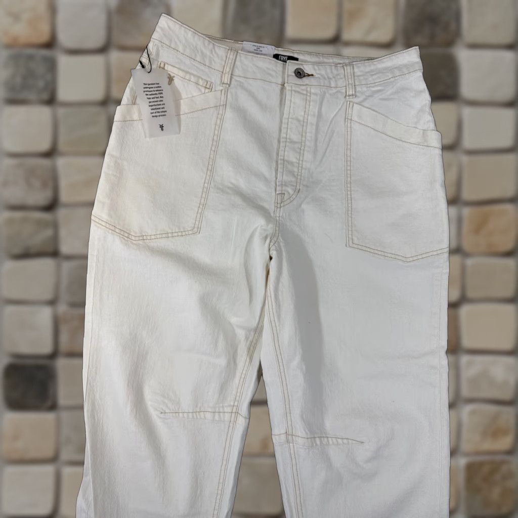 Frye Frye Jeans Womens 10 Ankle Ivory Bone Stretch Button Fly High Rise NWT Size 32" / US 10 / IT 46 - 1 Thumbnail