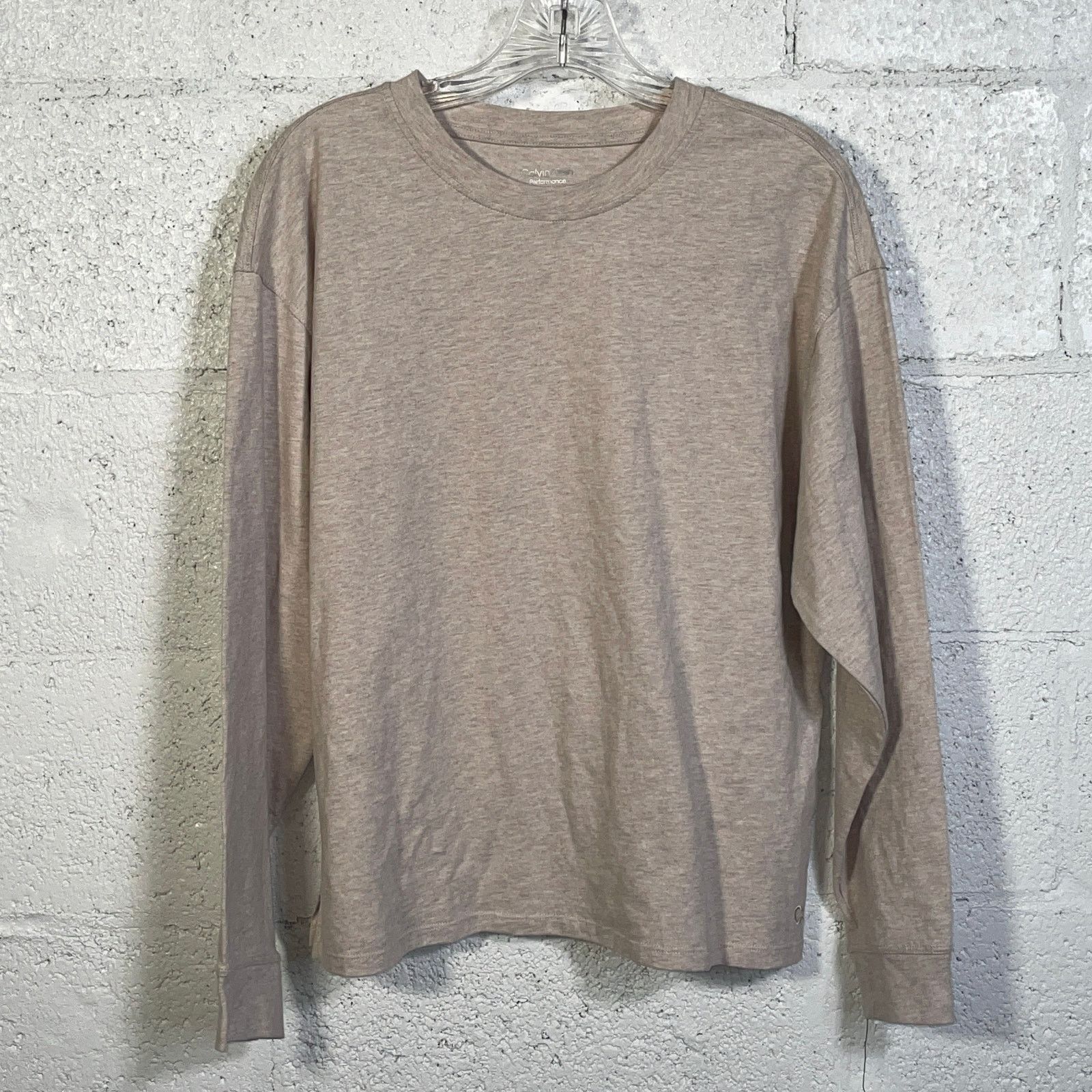 Calvin Klein Calvin Klein Women's Long-Sleeve Crewneck T-Shirt tan XS Size XS / US 0-2 / IT 36-38 - 1 Thumbnail