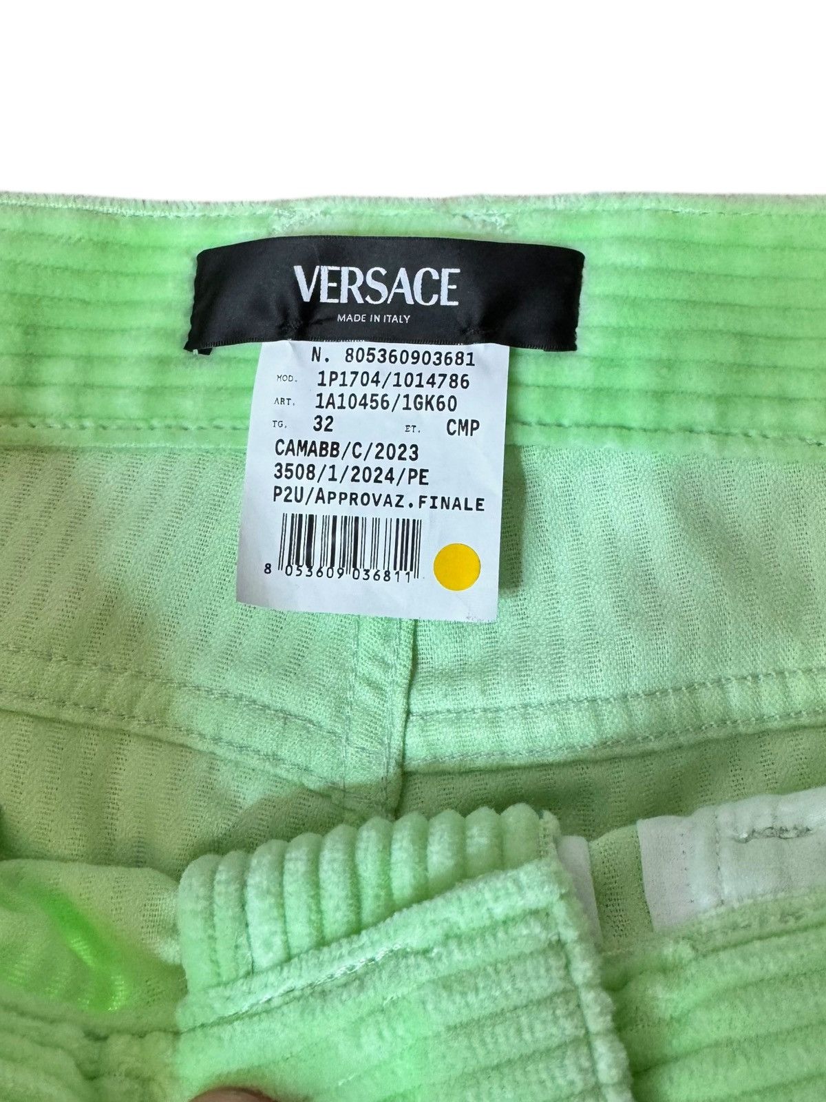 Versace Versace lime corduroy pants – SS24 sample – size 32 Size US 32 / EU 48 - 4 Thumbnail