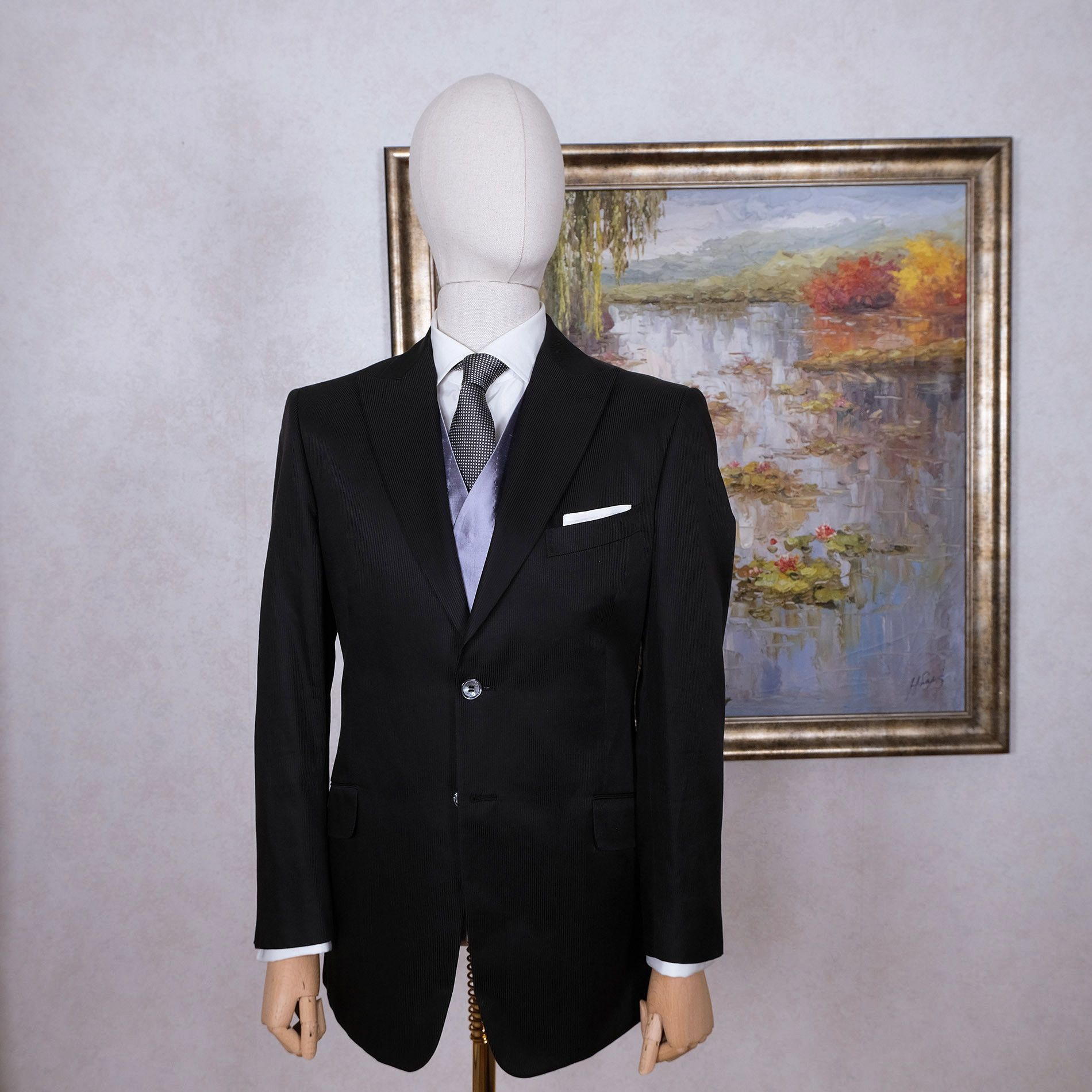 Pal Zileri Pal Zileri, black wedding suit, size 42UK, silk waistcoat Size 42R - 1 Thumbnail