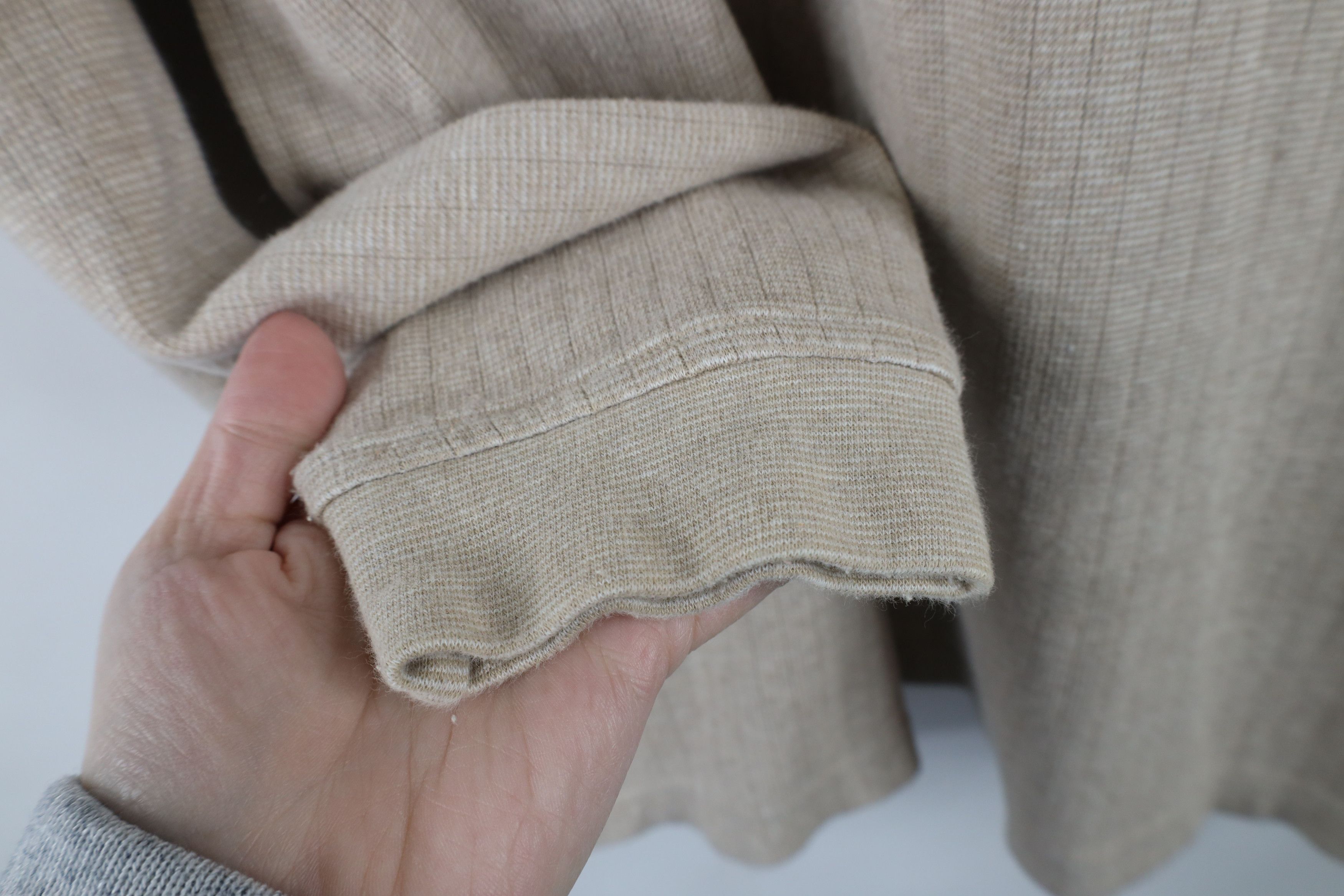 Vintage Vintage 90s Streetwear Long Sleeve Polo Shirt Oatmeal Brown Size US L / EU 52-54 / 3 - 7 Thumbnail