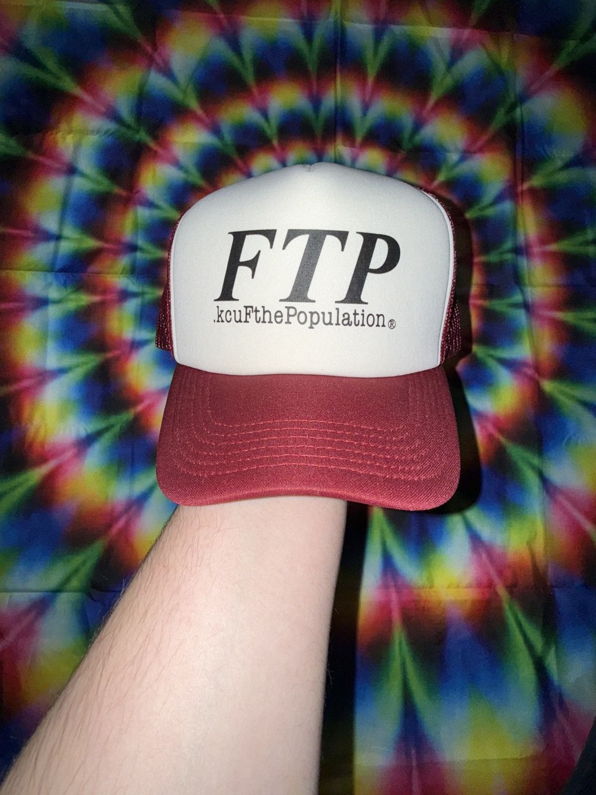 Fuck The Population .Kcuf Logo Trucker Hat Red Size ONE SIZE - 1 Thumbnail
