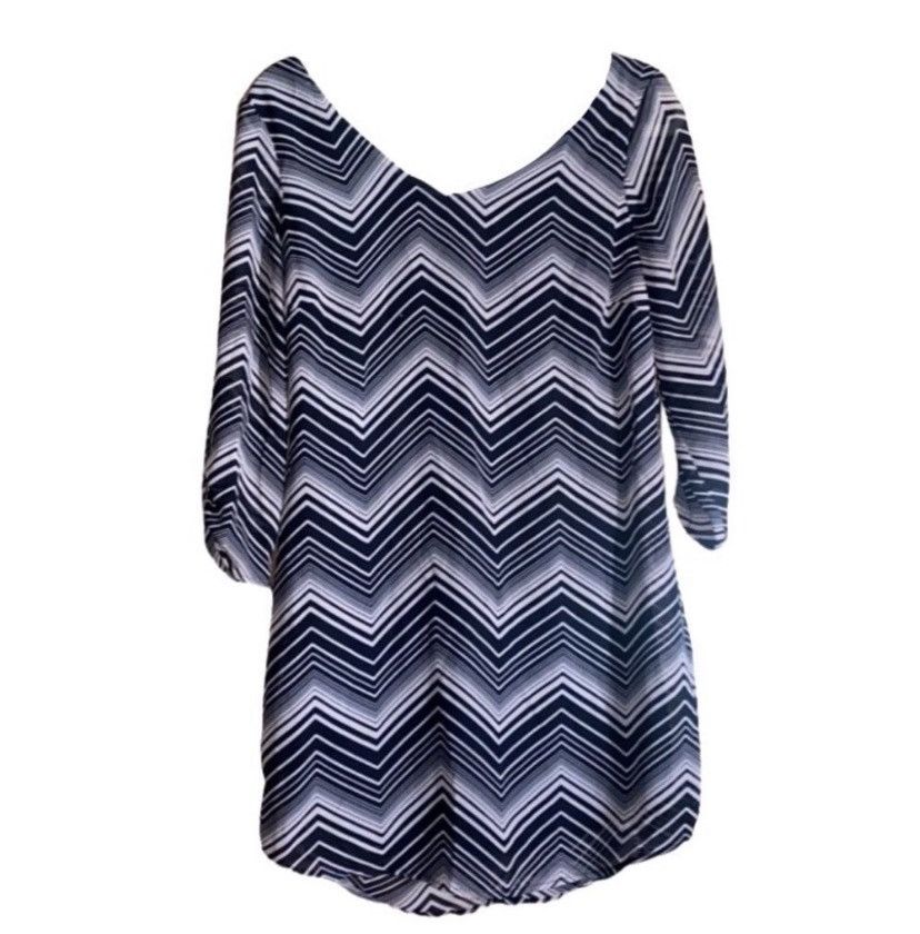 Nordstrom Retro, Lily Rose, Black and Pink, Chevron, Shift Dress Size S / US 4 / IT 40 - 12 Thumbnail