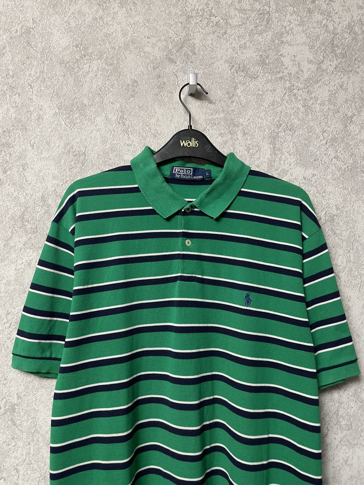 Polo Ralph Lauren Vintage Polo Ralph Lauren Green Striped Polo Shirt Y2K Size US L / EU 52-54 / 3 - 2 Thumbnail