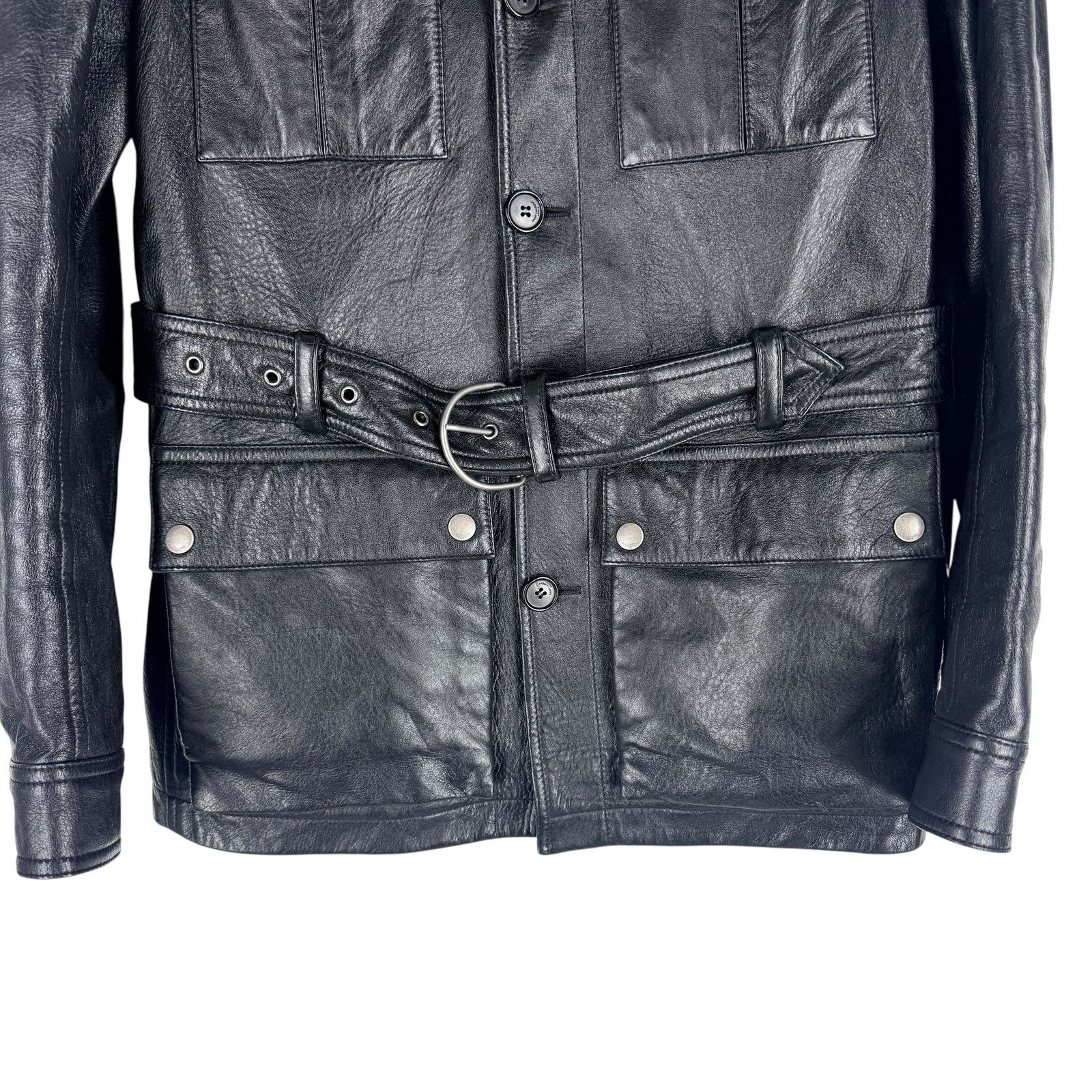 Saint Laurent Paris Saint Laurent Saharienne Lambskin Leather Belted Jacket Size US M / EU 48-50 / 2 - 4 Thumbnail