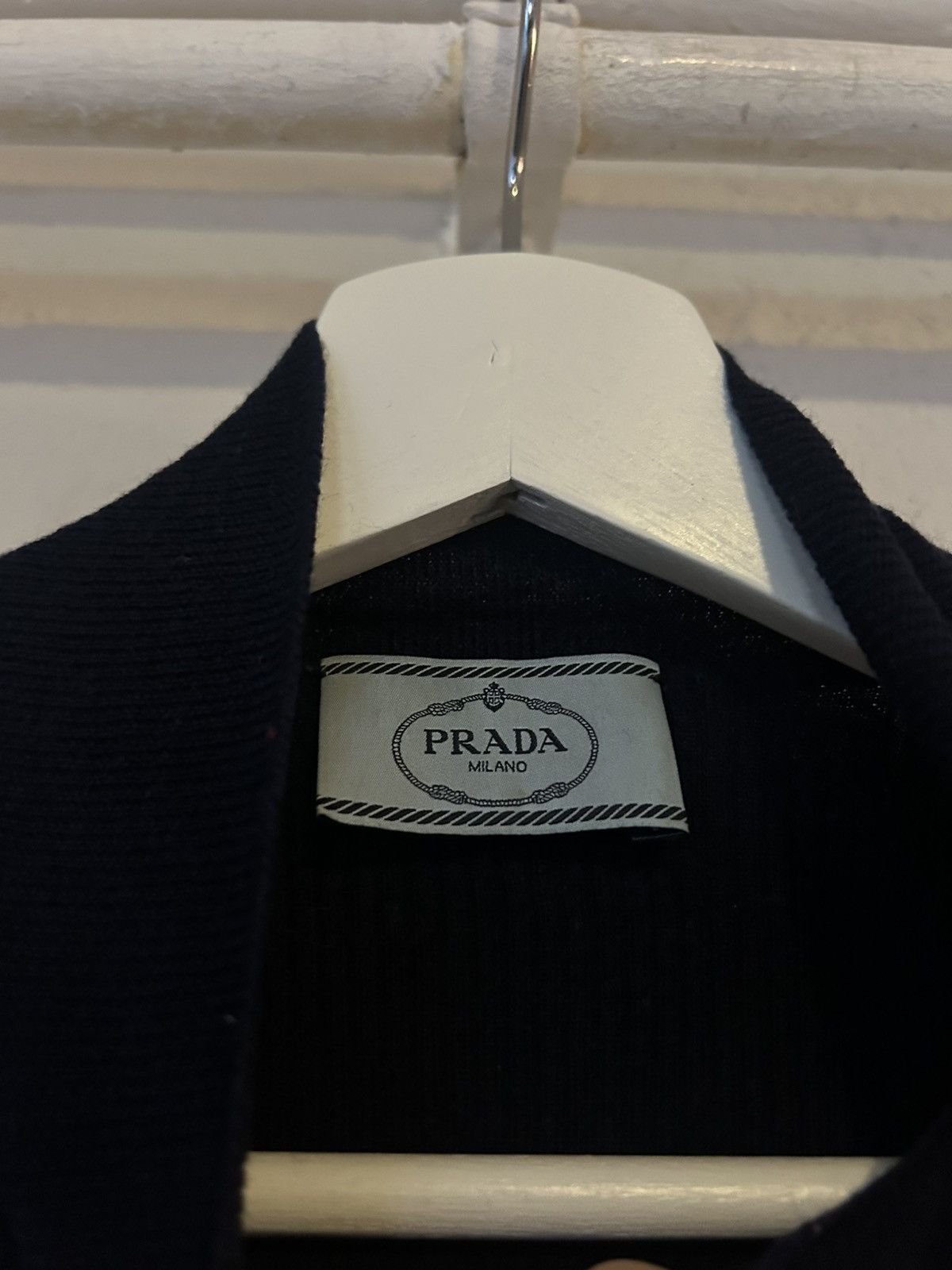 Prada Prada Milano Navy Wool Half-Zip Sweater Size XL / US 12-14 / IT 48-50 - 8 Thumbnail