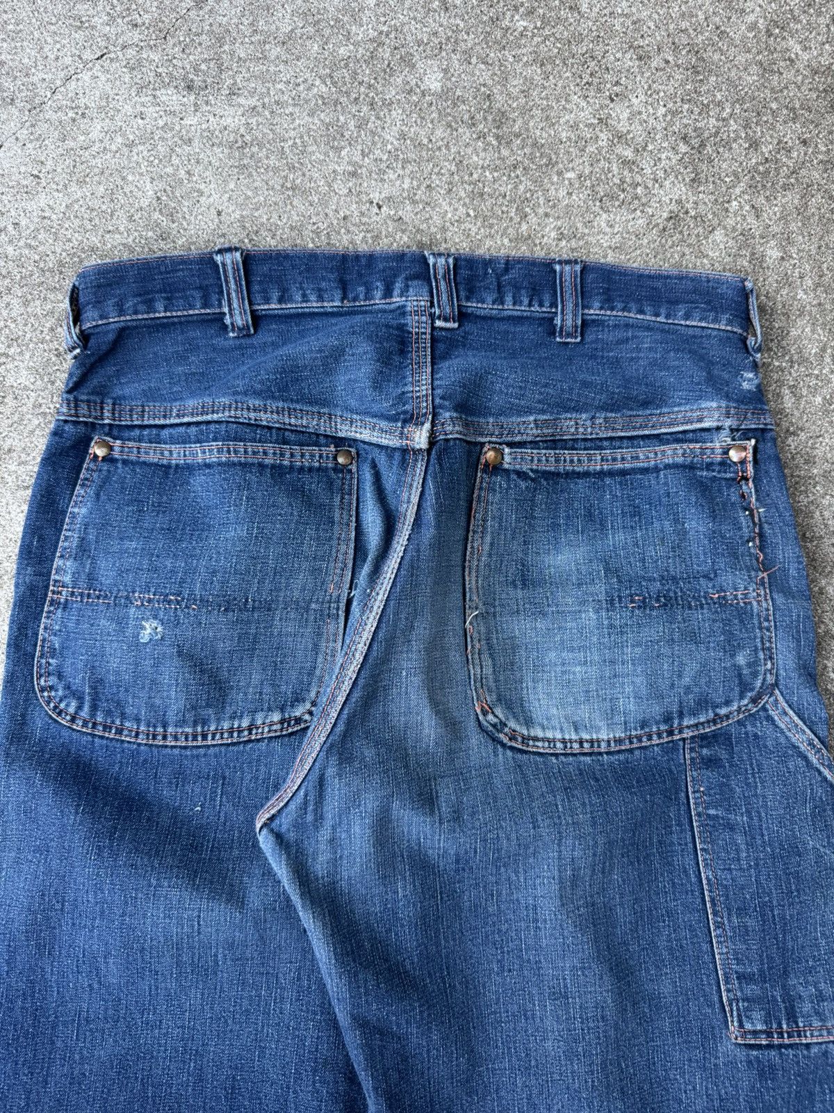 Vtg 50s Pioneer Workwear Carpenter Denim Pants Jeans 30x28.5