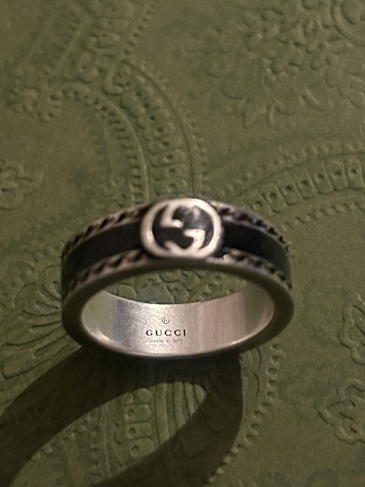 Gucci Gucci GG Sterling Silver Enamel Ring AG 925 645573 Size ONE SIZE - 3 Thumbnail