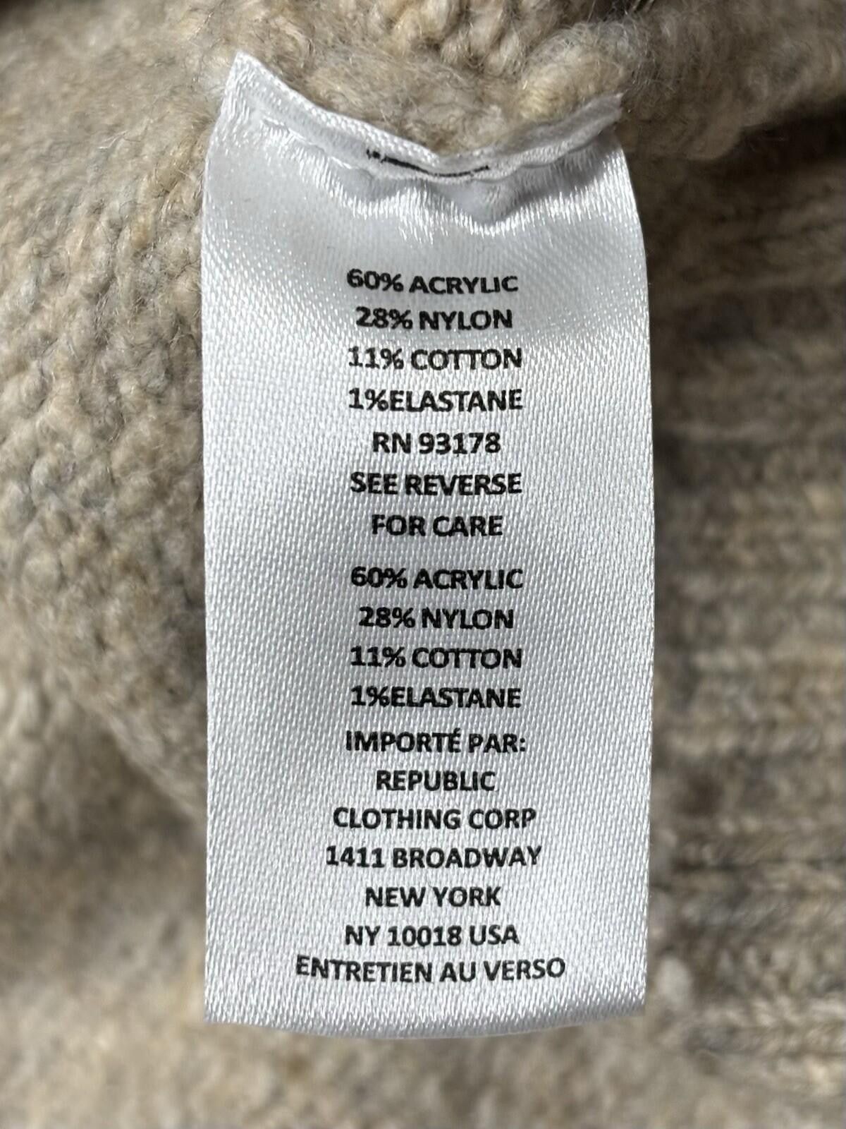 Alpha Industries Industry Sweater Mens Large Chunky Knit Crew Neck Beige Size US L / EU 52-54 / 3 - 12 Thumbnail