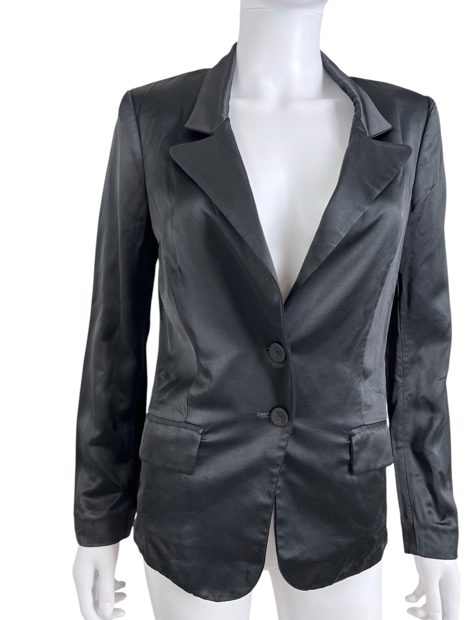 Balenciaga by Nicolas Ghesquière S/S 2006 Black Viscosa Blazer Size M / US 6-8 / IT 42-44 - 2 Thumbnail