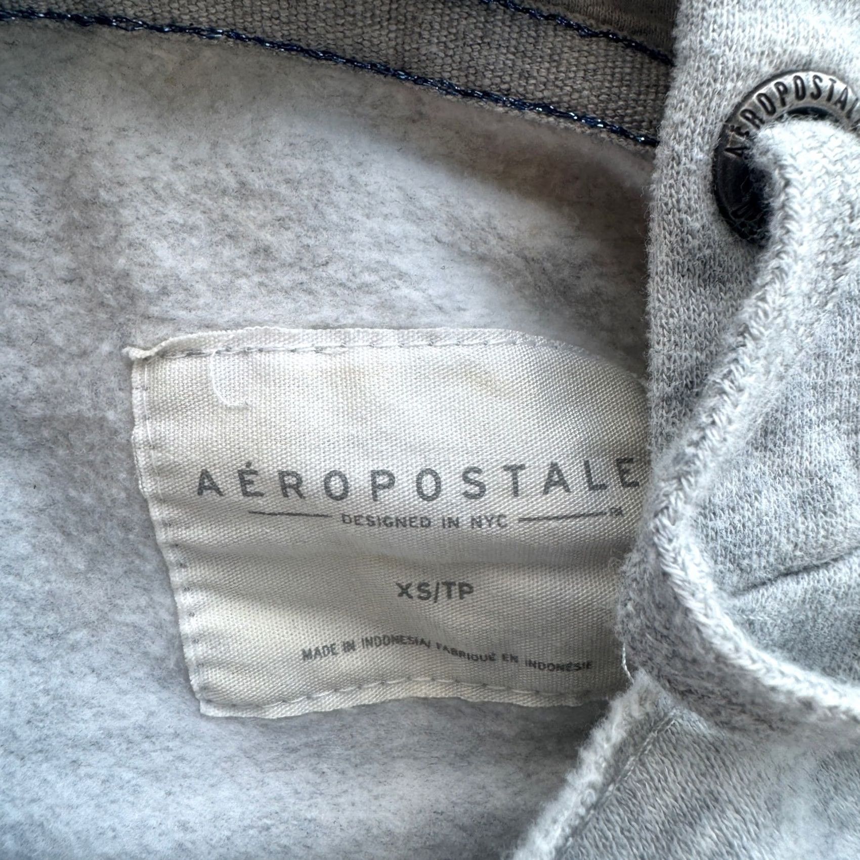 Aeropostale VINTAGE Aeropostale Sequin Longsleeve Hoodie Gray XS Men Size US XS / EU 42 / 0 - 4 Thumbnail