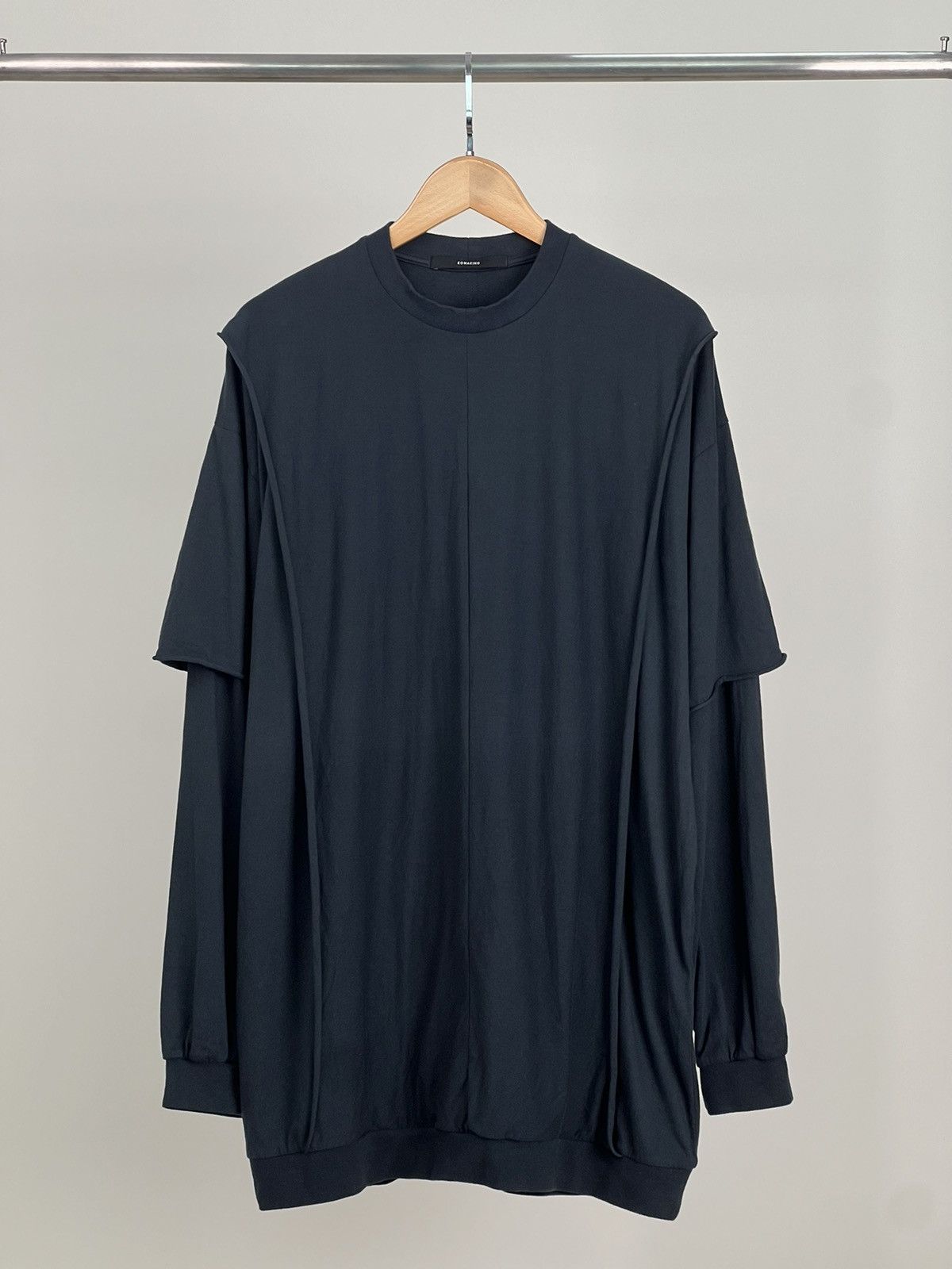 image of Komakino Layered Crew in Black, Men's (Size Large)