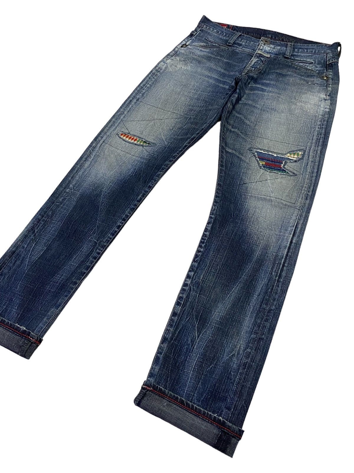 Marithe + Francois Girbaud Marithe Francois Girbaud Patchwork Ripped Distressed Denim Size US 32 / EU 48 - 23 Thumbnail