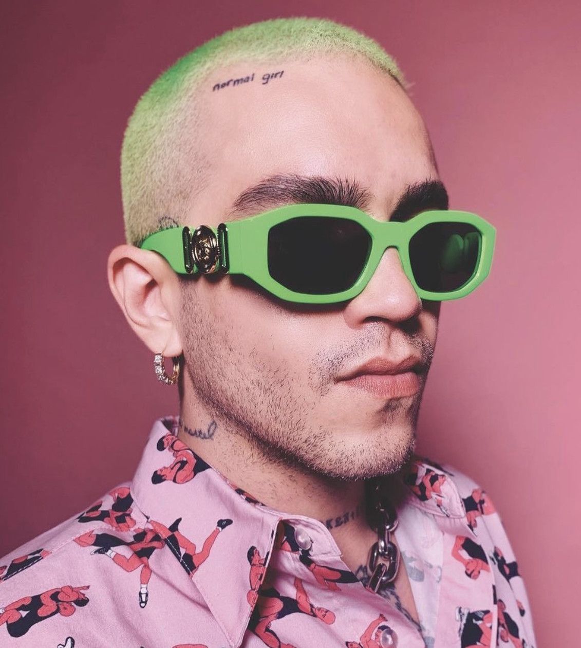 image of New Versace Ve4361 - 531987 Fluorescent Sunglasses in Green Fluo, Men's