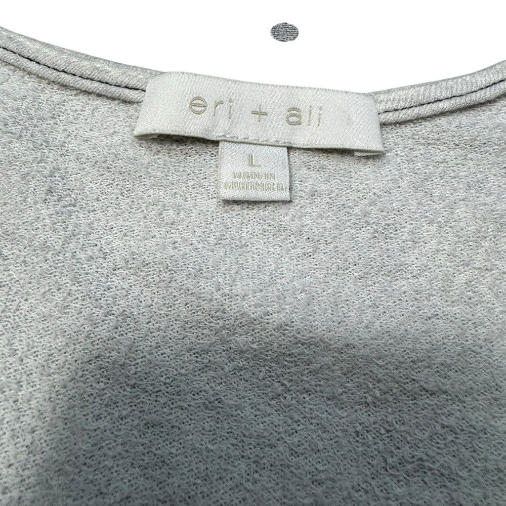 Other Eri + Ali Heather Gray Peplum V-Neck Sweatshirt Size L Size L / US 10 / IT 46 - 7 Thumbnail