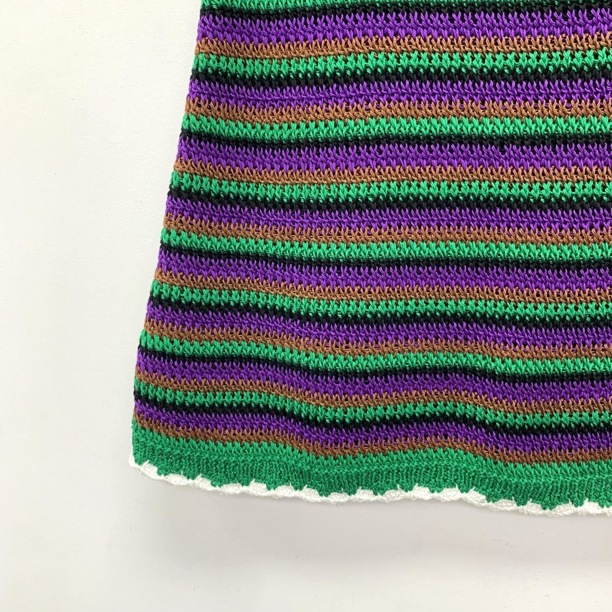 Miu Miu Miu Miu Color-block Striped Cotton Casual Knit Skirt K26WX Size 26" / US 2 / IT 38 - 4 Thumbnail