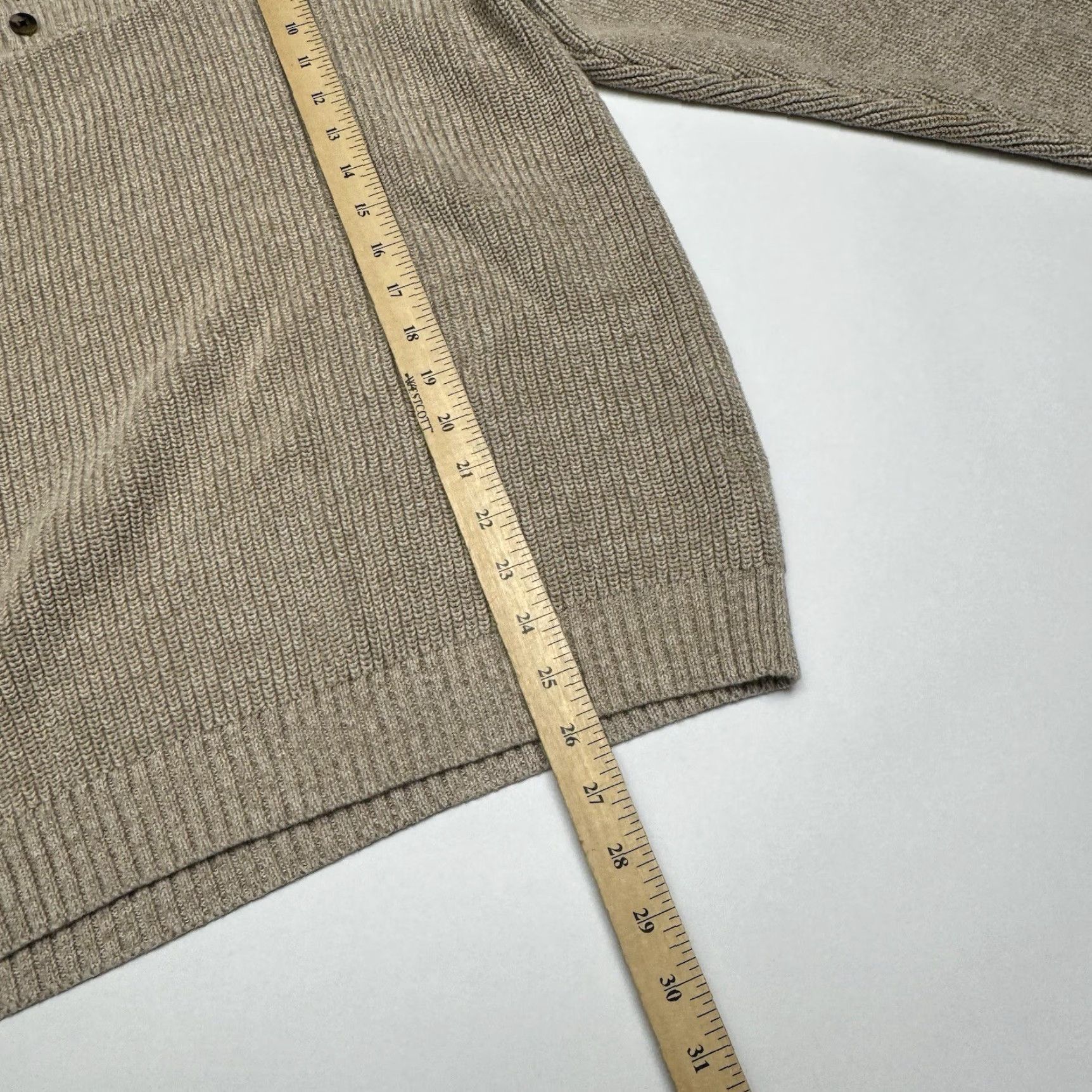 Eddie Bauer VINTAGE Eddie Bauer Heavyweight Cable-Knit Crew Neck Sweater 100% Cotton XL Men Beige Tan 1/4 Button Pullover Knit 1 Day Shipping Size US XL / EU 56 / 4 - 4 Thumbnail