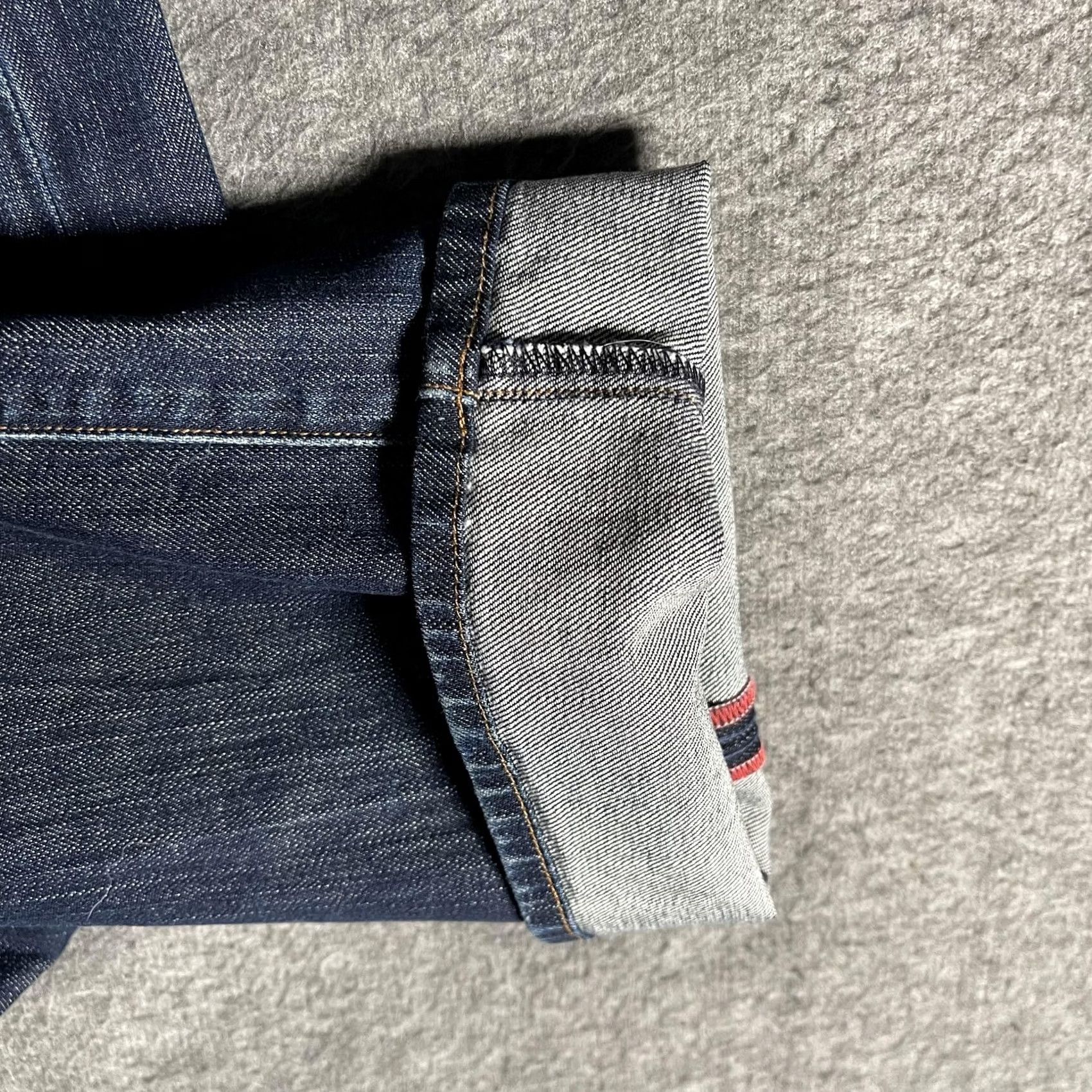 Lucky Brand Lucky Brand 121 Heritage Slim Straight Jeans Mens 33x31 Blue Selvage Made USA Size US 33 - 7 Thumbnail