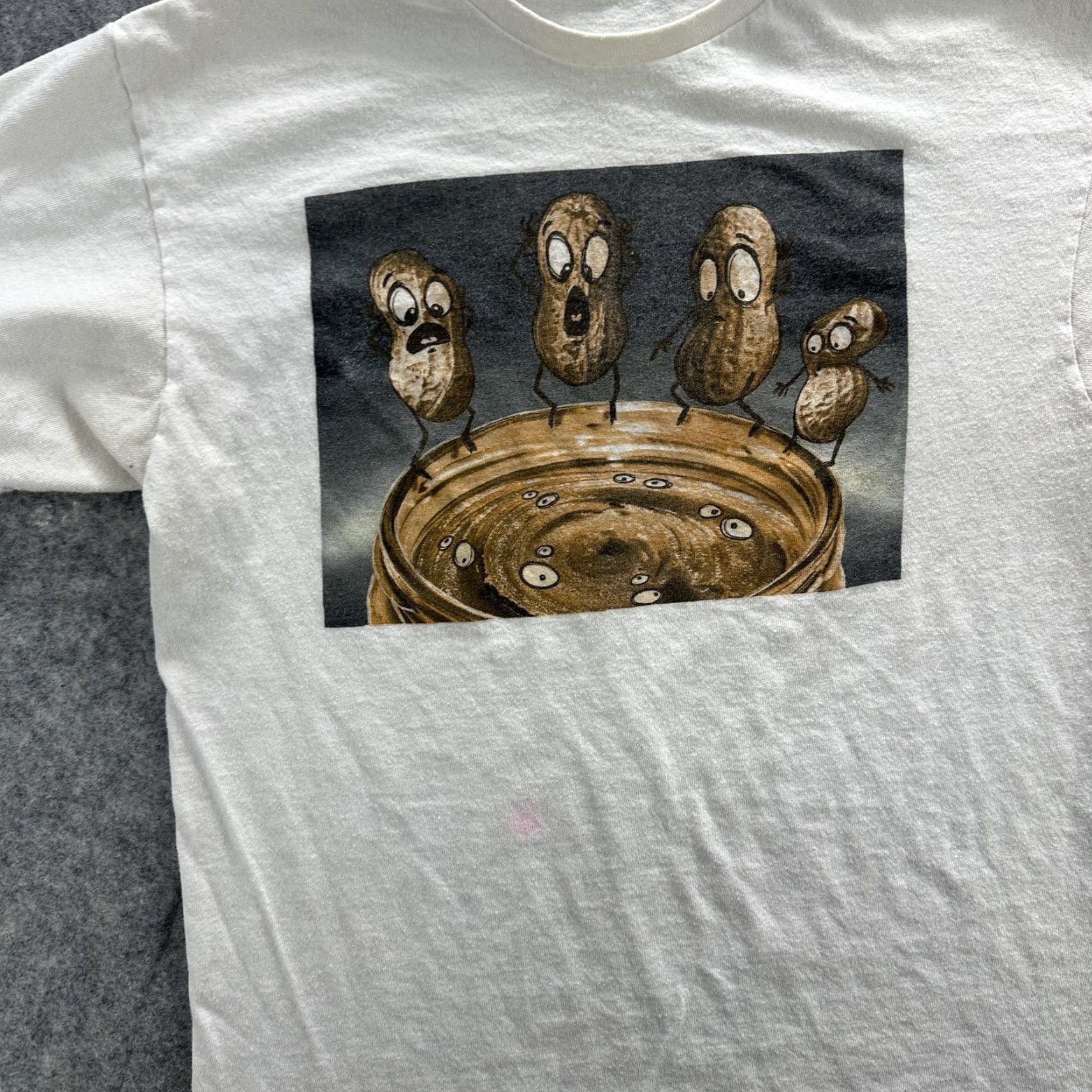 Peanuts Funny Peanut Butter Shirt Large White Cartoon Graphic Tee Food Peanuts Jar Mens Size US L / EU 52-54 / 3 - 3 Thumbnail