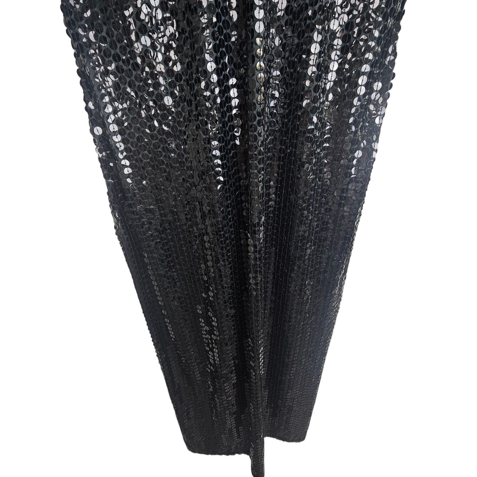 Oleg Cassini Vintage Oleg Cassini Womens Black Sequin Midi Dress Sz 6 Size M / US 6-8 / IT 42-44 - 3 Thumbnail