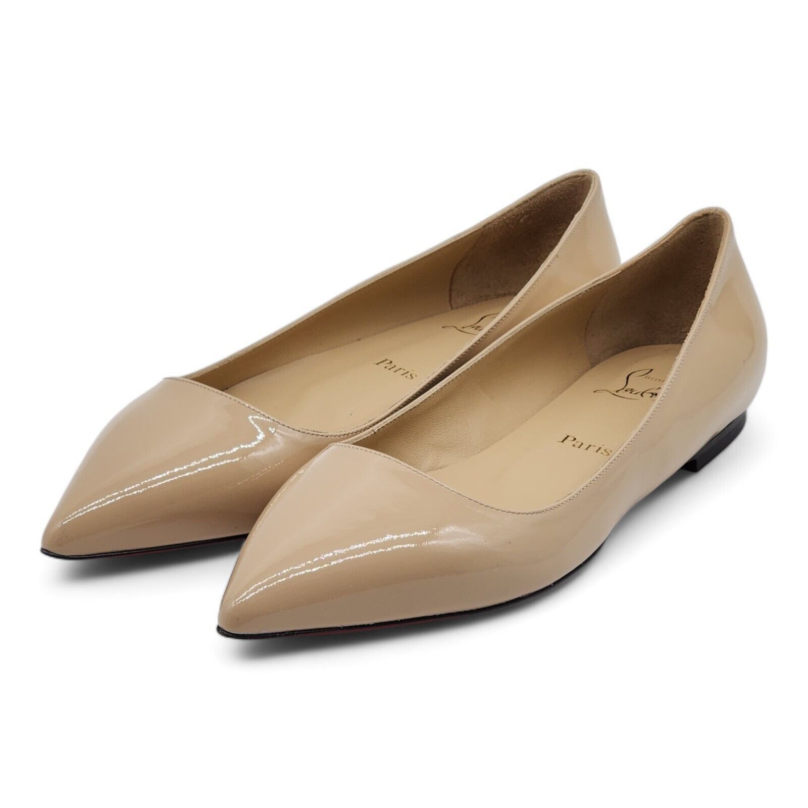 Nude patent leather flats clearance