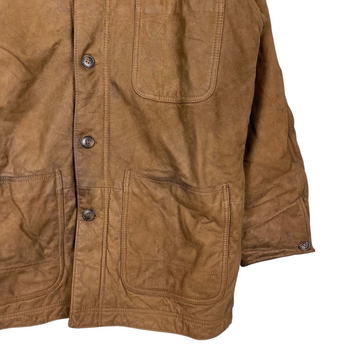 L.L. Bean × Vintage 💥MOLESKIN LEATHER LL BEAN RICH BROWN JACKET Size US L / EU 52-54 / 3 - 4 Thumbnail